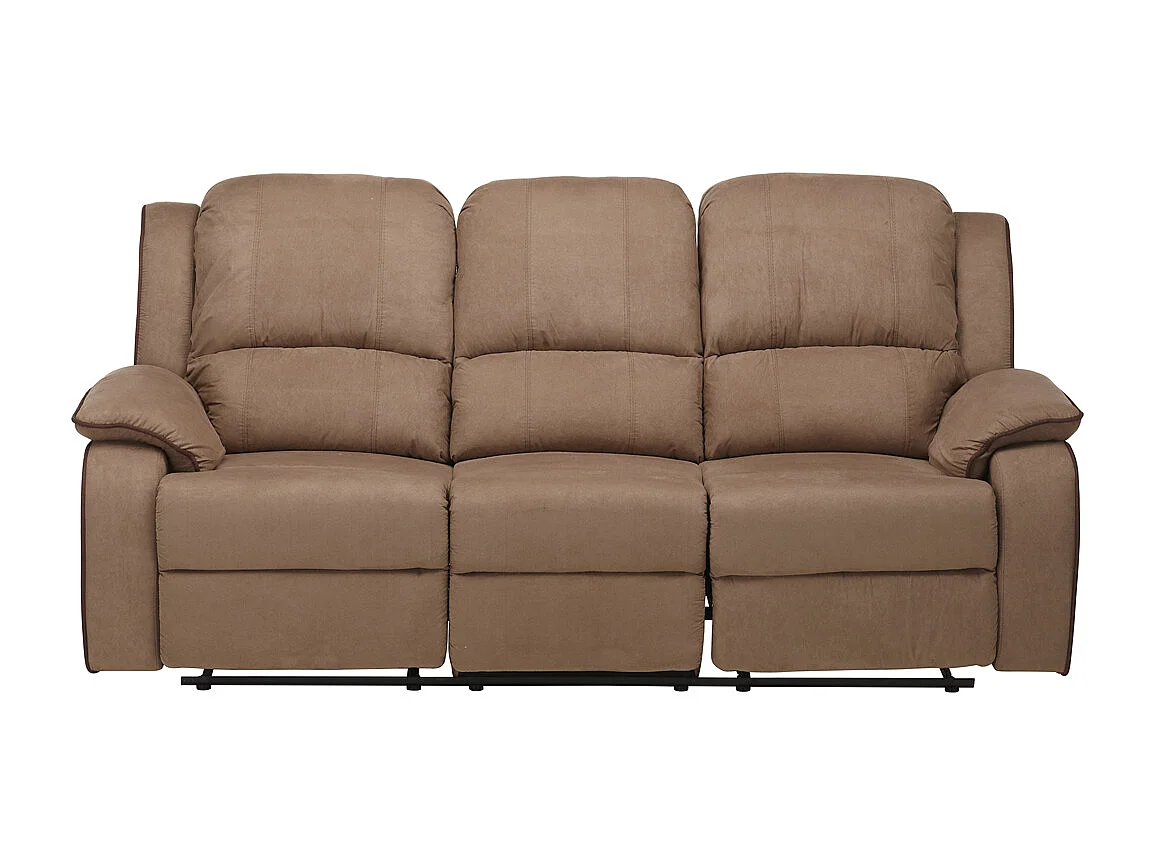 Driezits- en tweezits relaxbank van microvezel HERNANI - Taupe