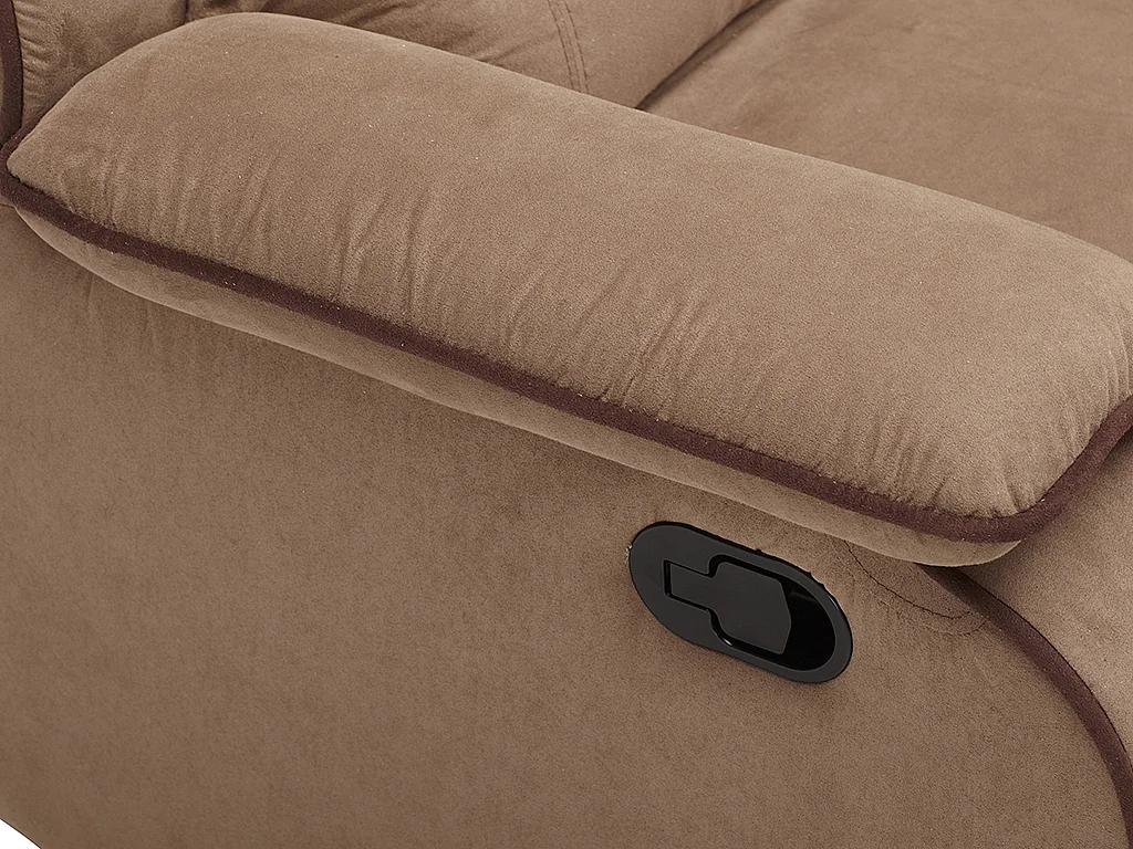 Canapé 3 places et un fauteuil relax en microfibre HERNANI - Taupe