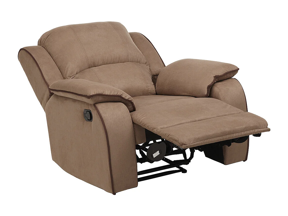 Canapé 3 places et un fauteuil relax en microfibre HERNANI - Taupe