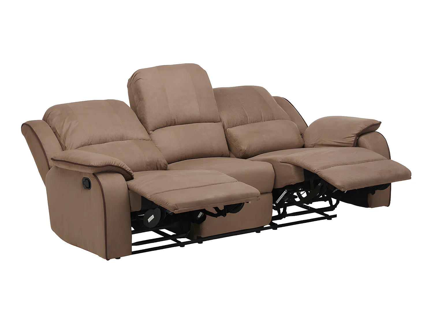 Canapés 3 places 2 places et un fauteuil relax en microfibre HERNANI - Taupe