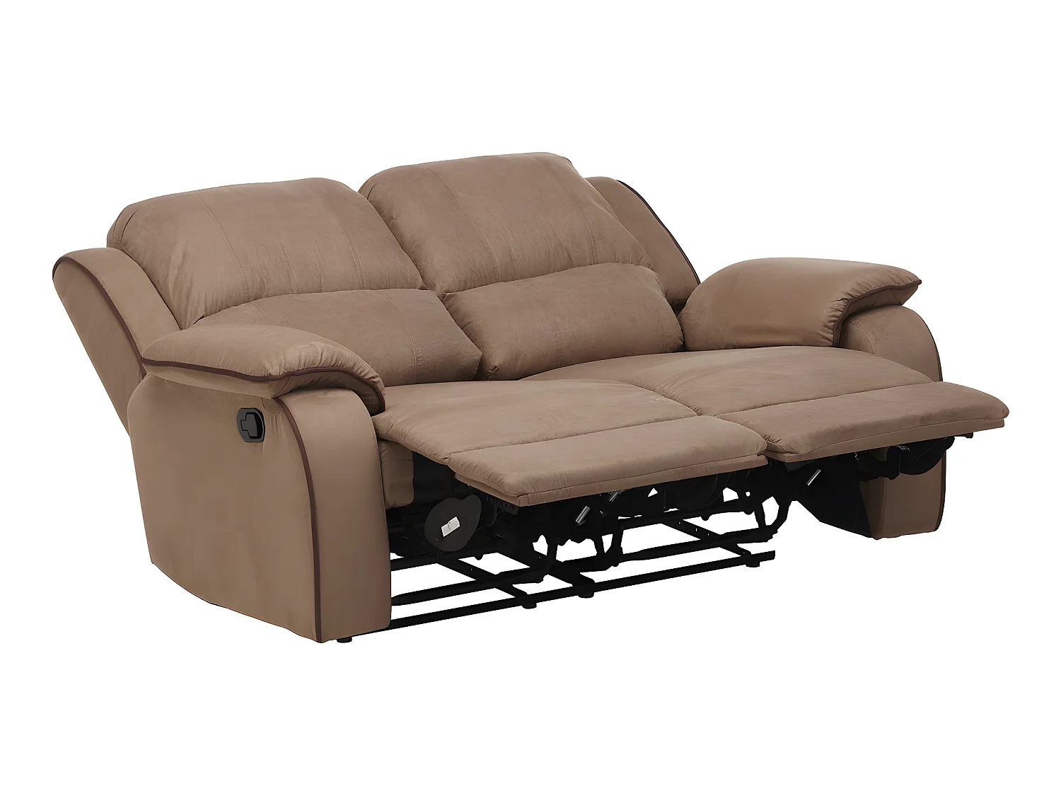 Canapés 3 places 2 places et un fauteuil relax en microfibre HERNANI - Taupe