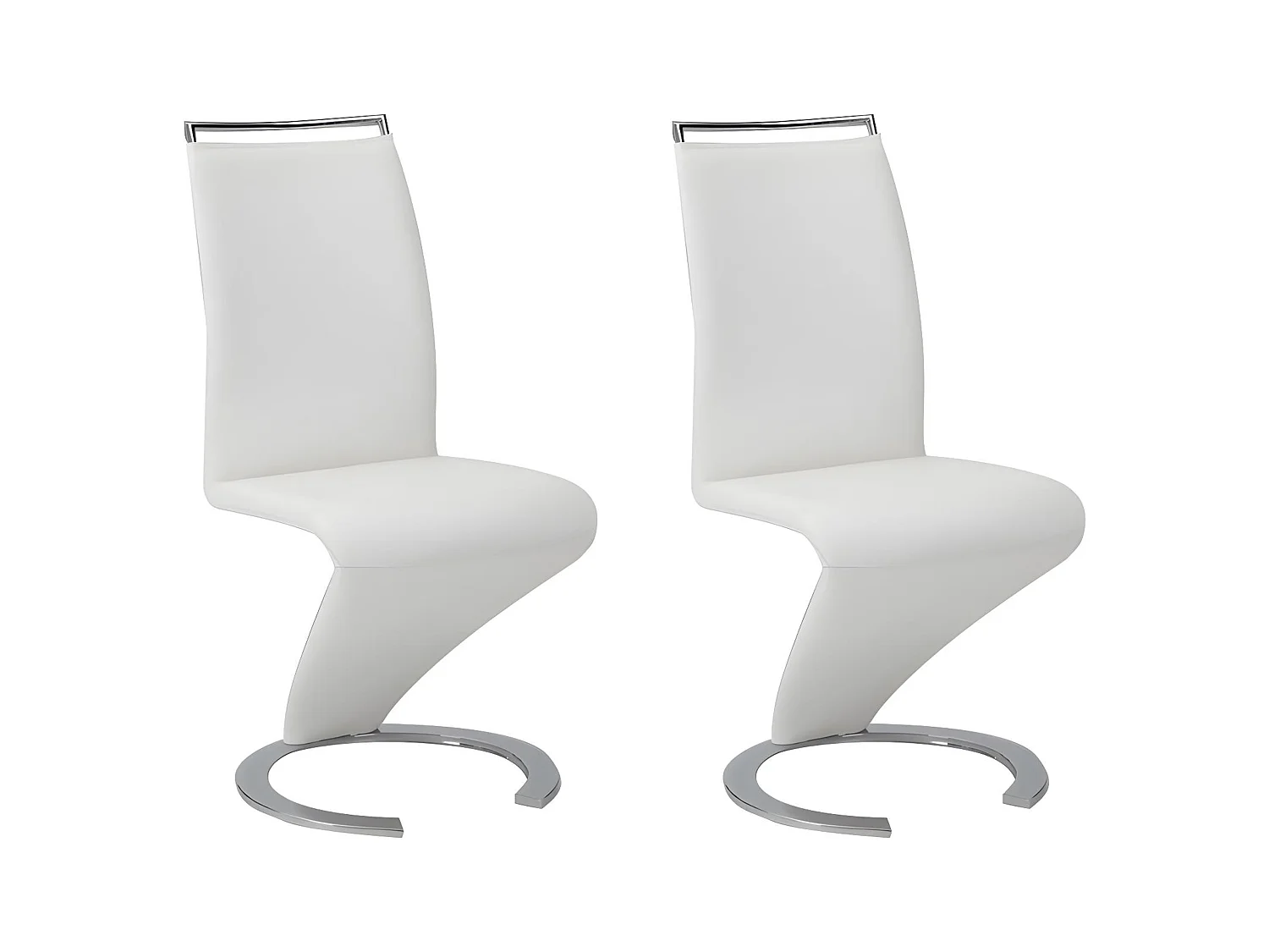 Lot de 2 chaises TWIZY - Simili Blanc