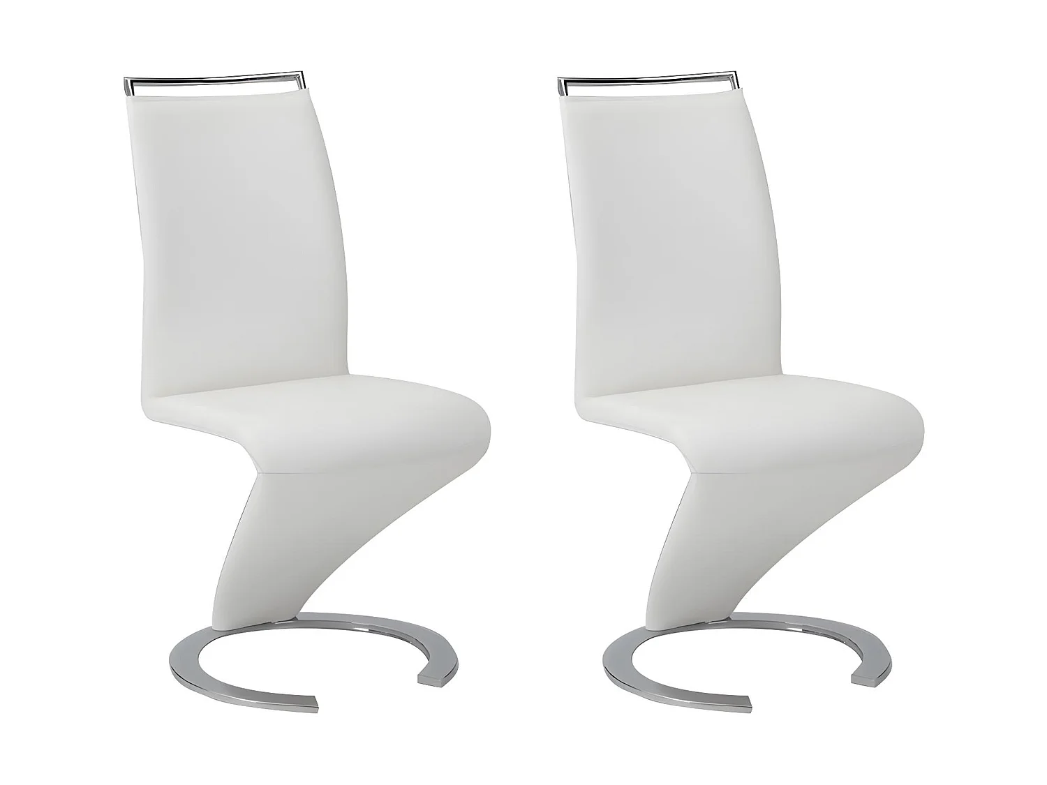 Lot de 2 chaises TWIZY - Simili Blanc