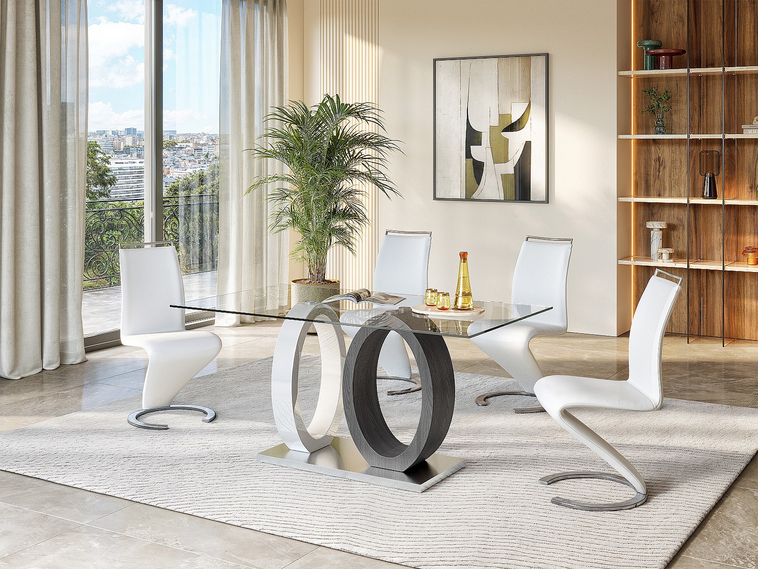 Stuhl Freischwinger 2er-Set - Kunstleder - Weiß - TWIZY günstig online kaufen