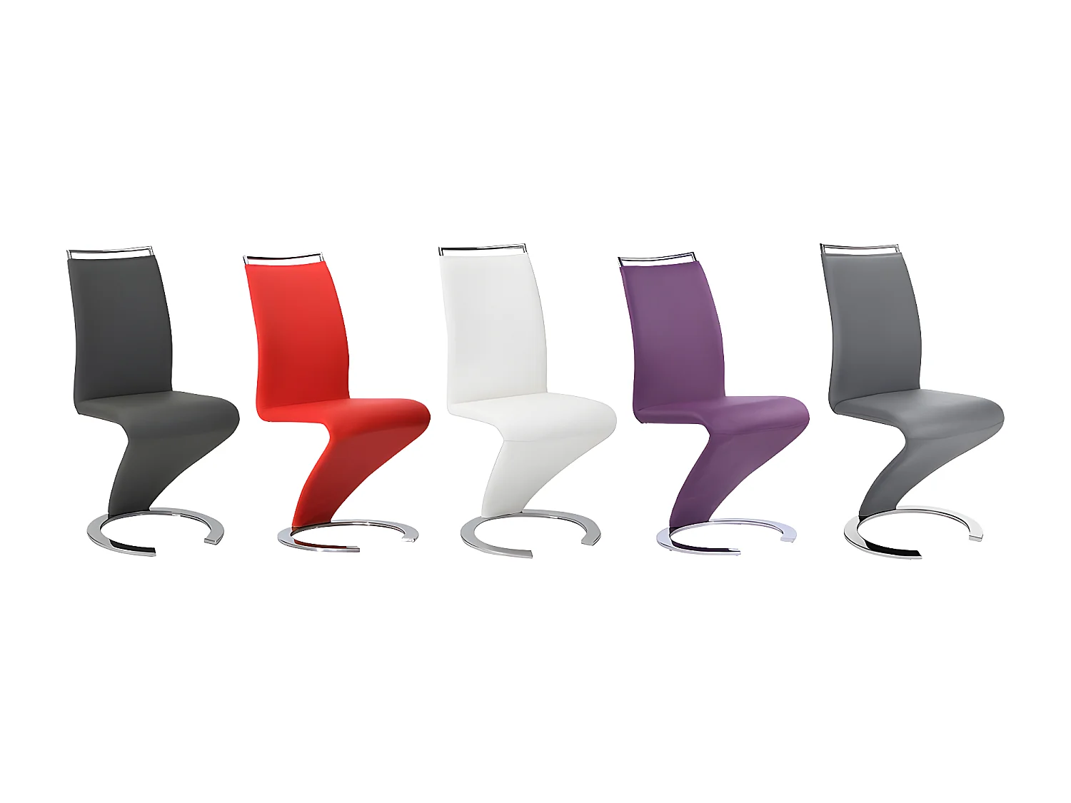 Lot de 2 chaises TWIZY - Simili Noir