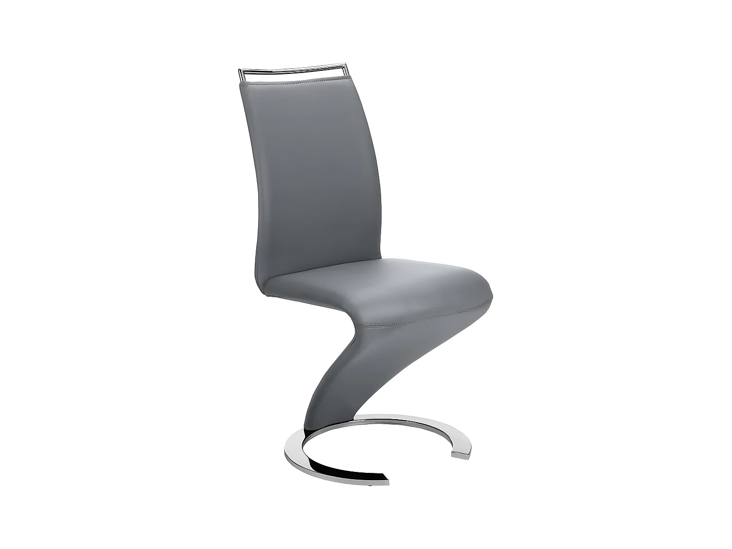 Stuhl Freischwinger 2er-Set - Kunstleder - Grau - TWIZY