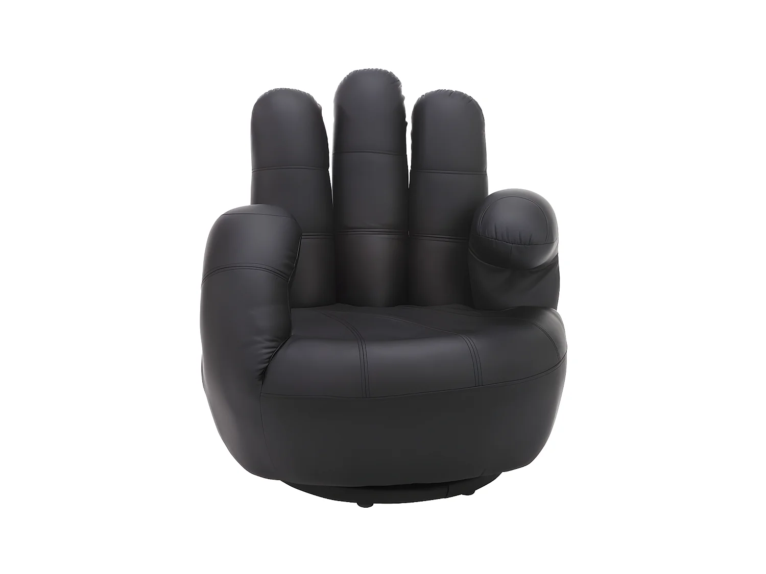 Fotel obrotowy w kształcie dłoni CATCHY z ekoskóry - Czarny