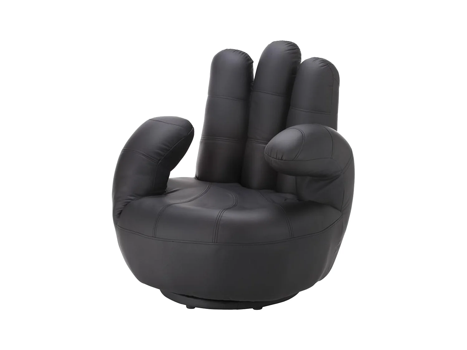 Fotel obrotowy w kształcie dłoni CATCHY z ekoskóry - Czarny