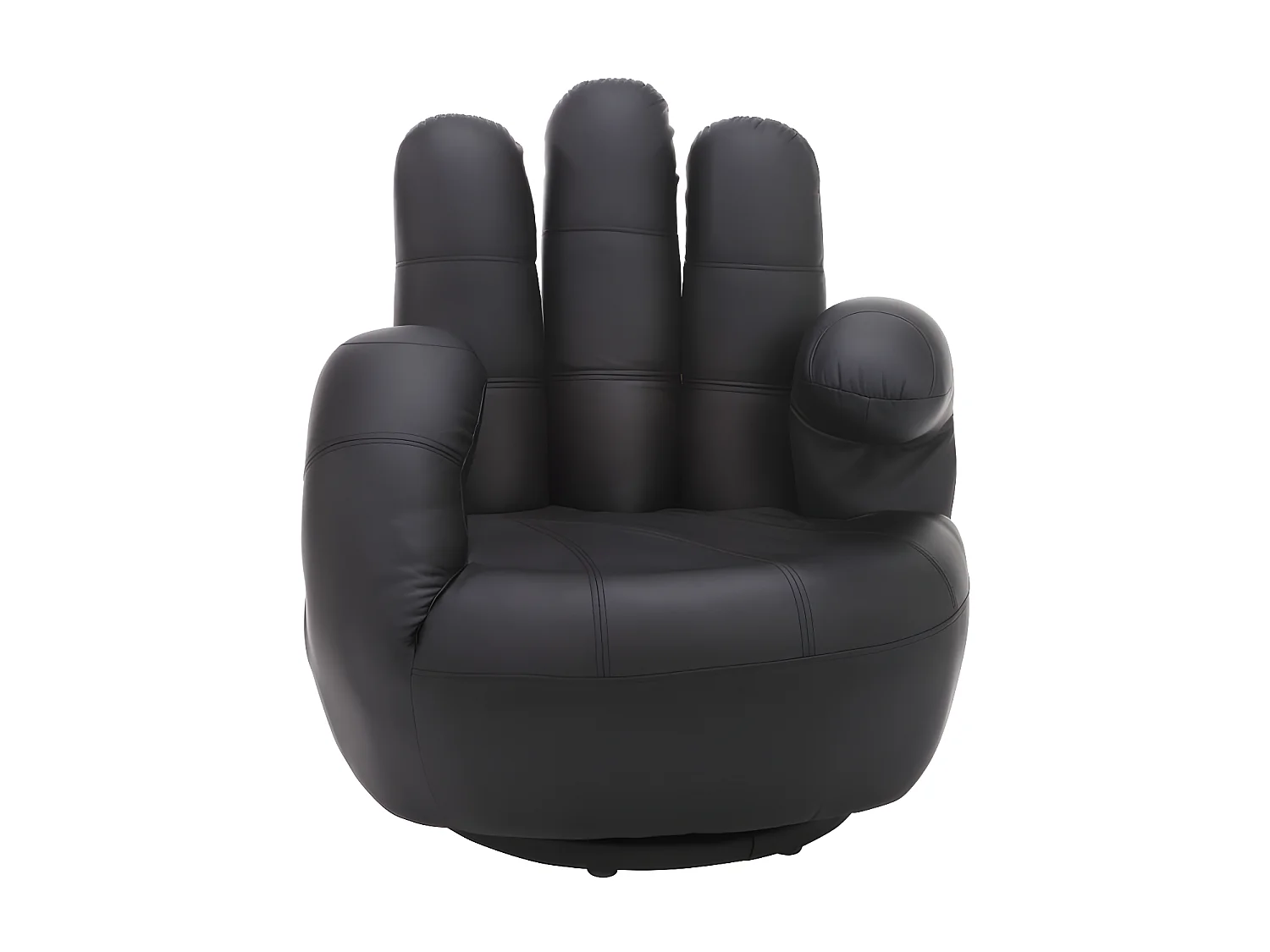 Handformad fåtölj i svart konstläder roterande CATCHY