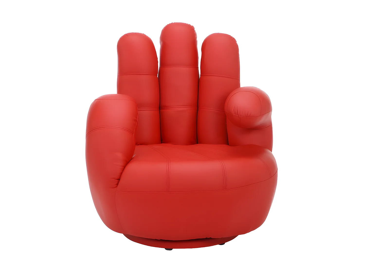 Poltrona a forma di mano girevole in similpelle Rosso - CATCHY