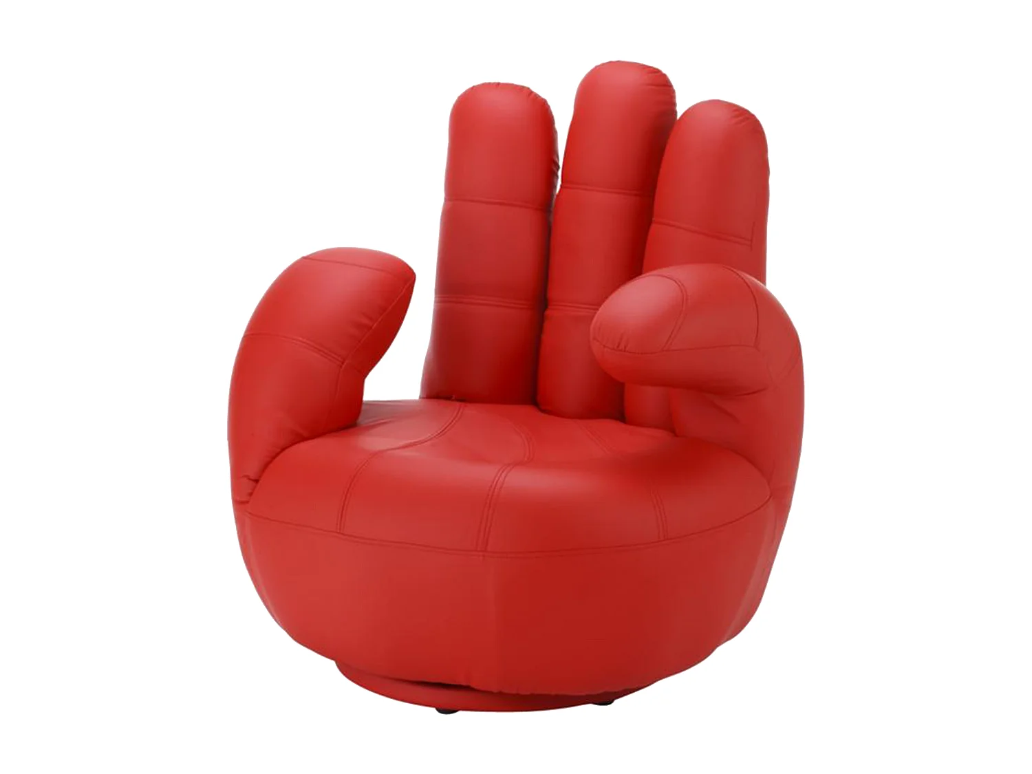 Poltrona a forma di mano girevole in similpelle Rosso - CATCHY