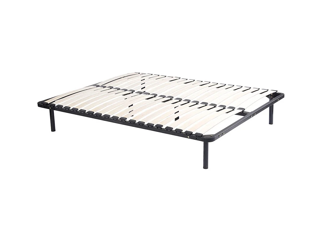 Lattenrost - mit Füßen - 140 x 200cm - 2x 19 Latten - Schwarz - KALISTA von YSMEE