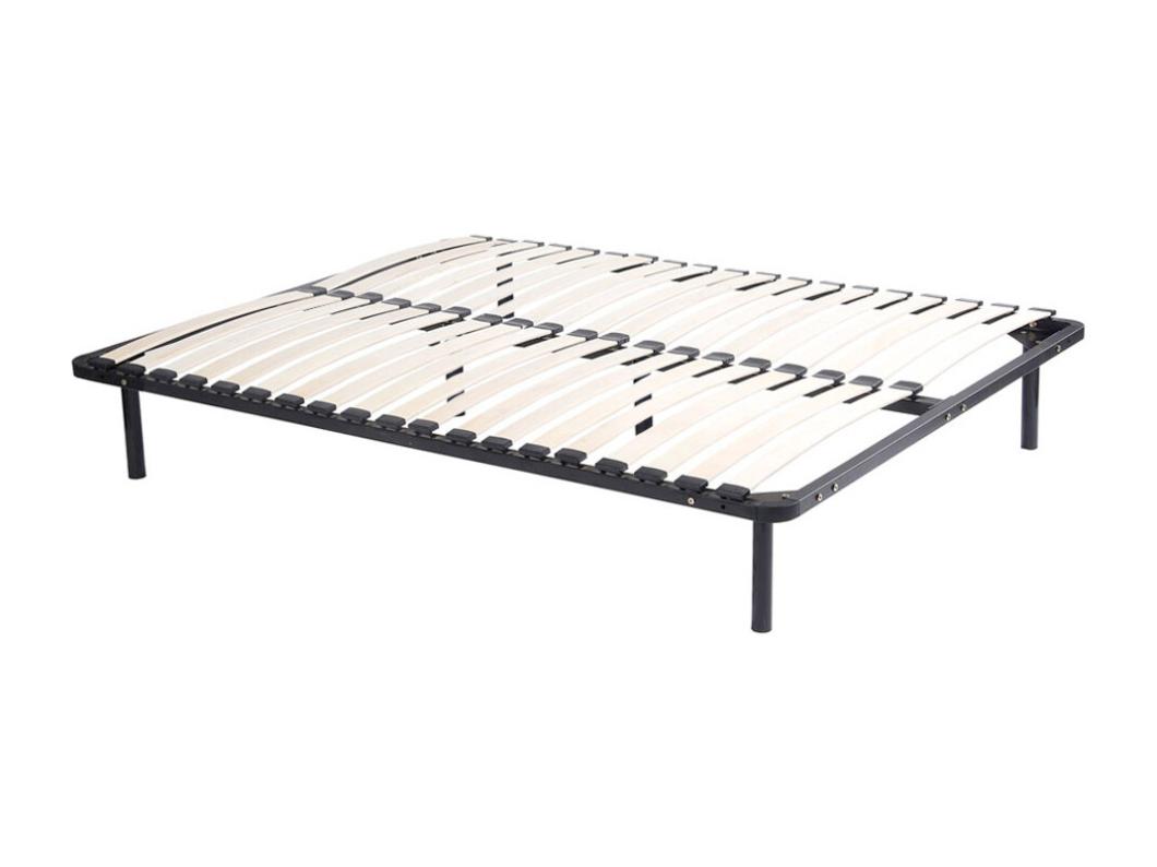 Lattenbodem - te monteren 140 x 200 cm - 2 x 19 latten - met poten - zwart - KALISTA van YSMÉE