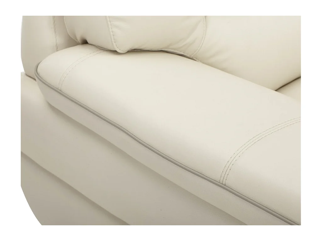 Fauteuil en cuir THIBAULT - Ivoire
