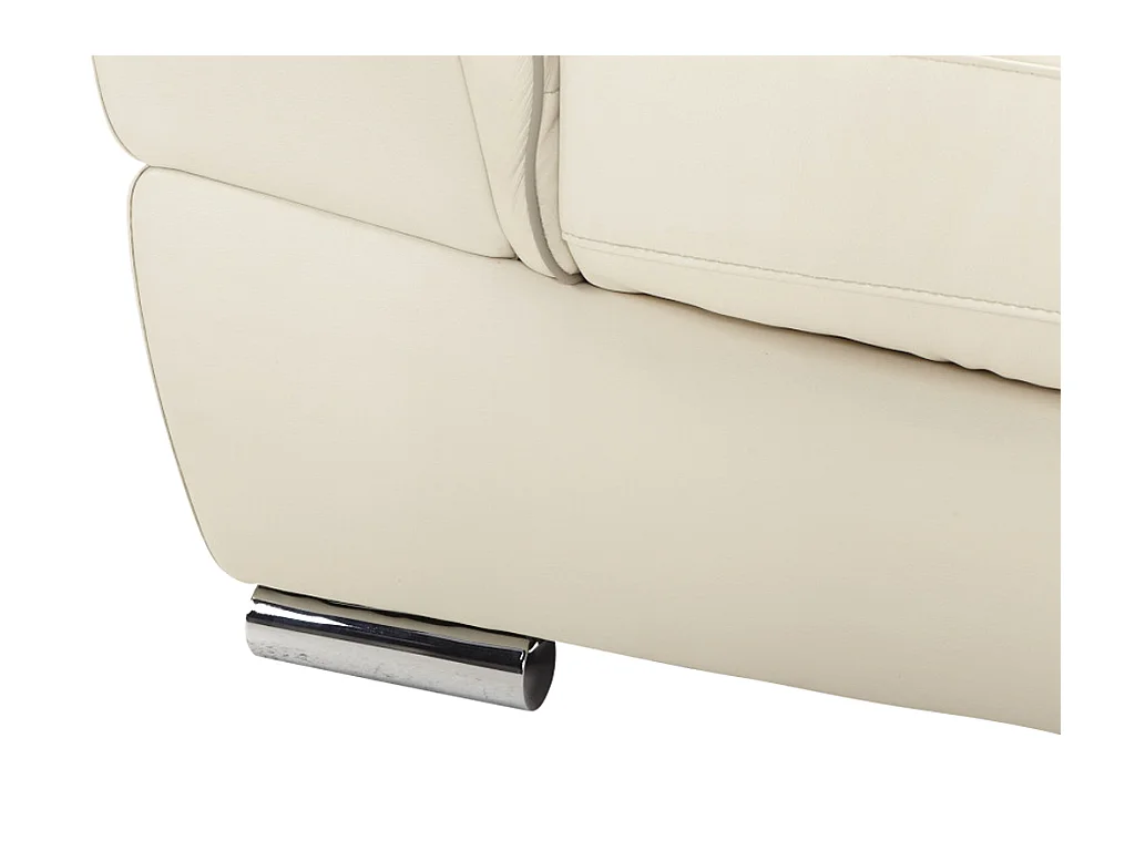 Fauteuil en cuir THIBAULT - Ivoire