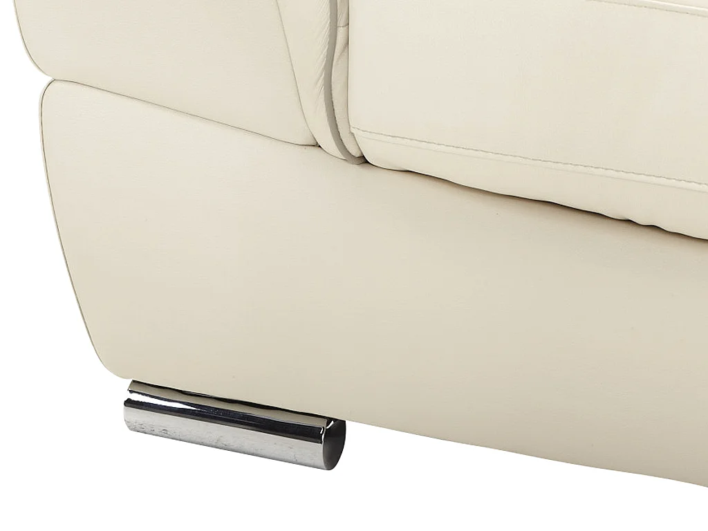 Fauteuil van leer THIBAULT - ivoor