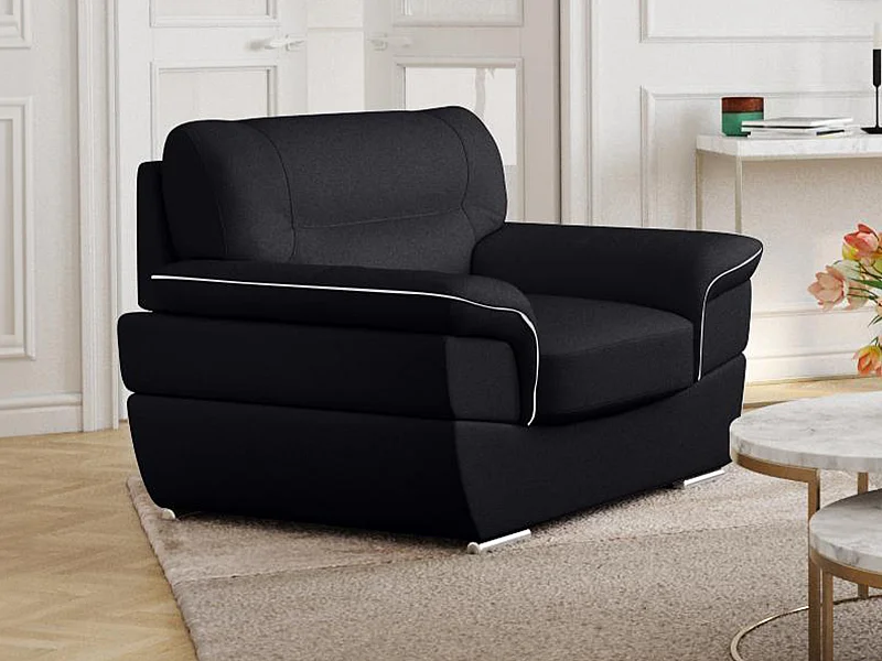 Poltrona in pelle Nero - THIBAULT