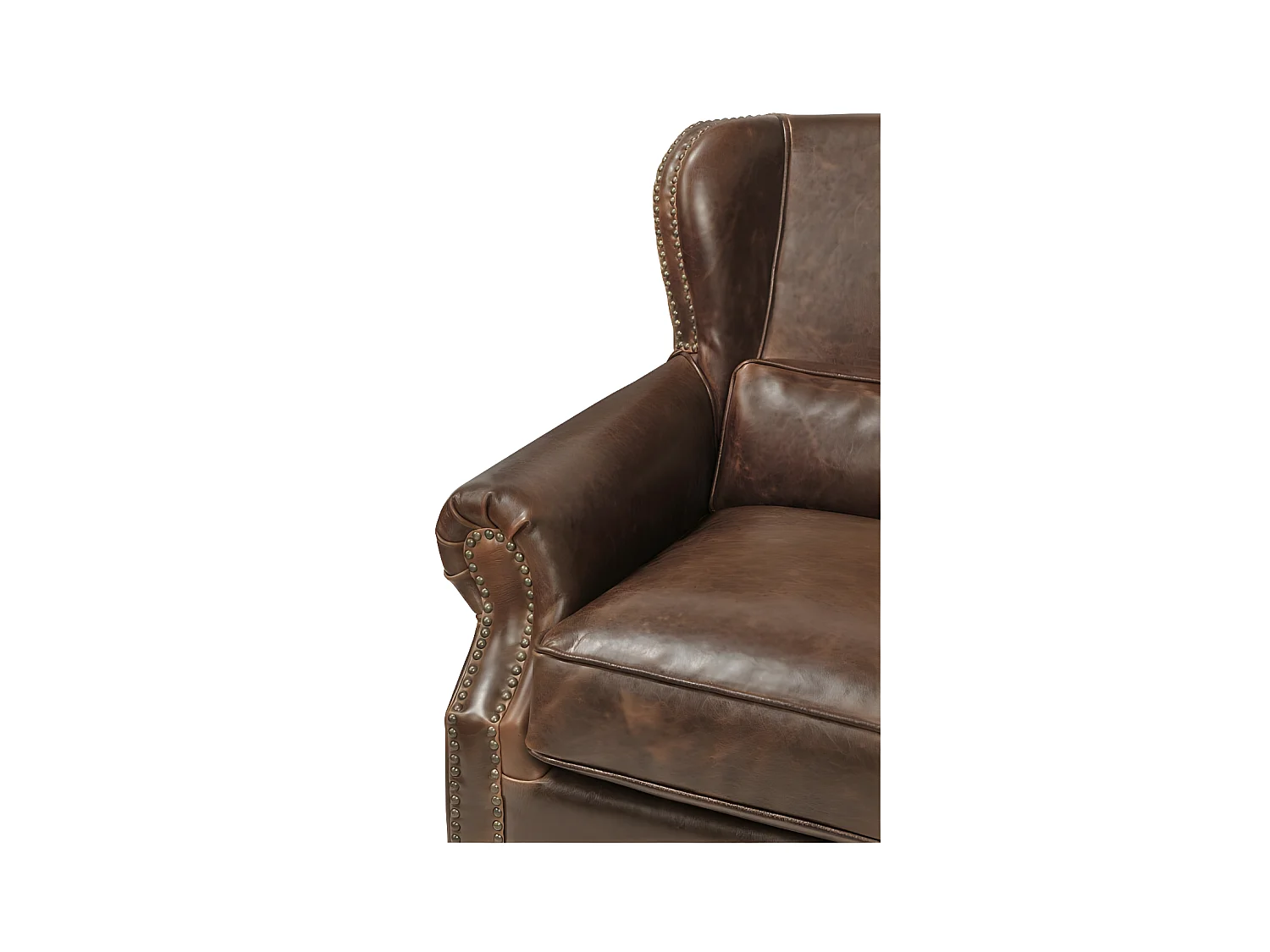 Fauteuil 100% leer EDOUARD - Bruin
