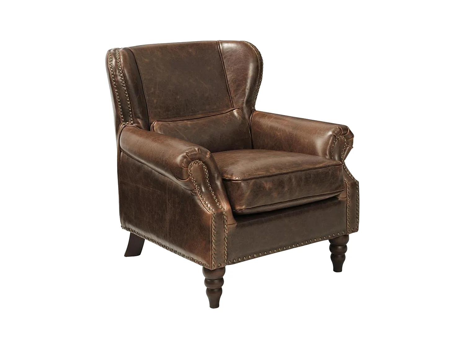 Fauteuil 100% leer EDOUARD - Bruin