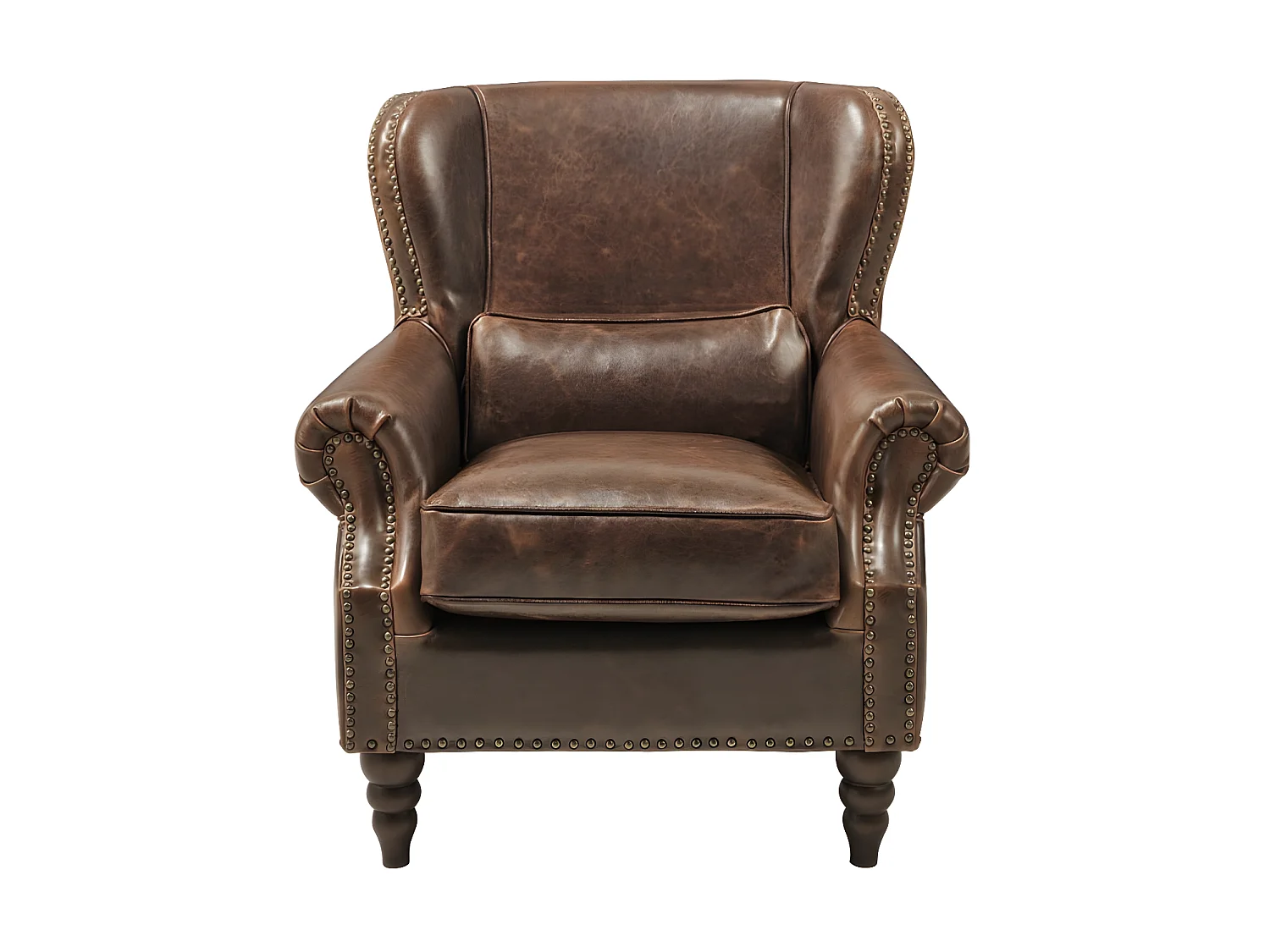 Poltrona 100% pelle Marrone - EDOUARD