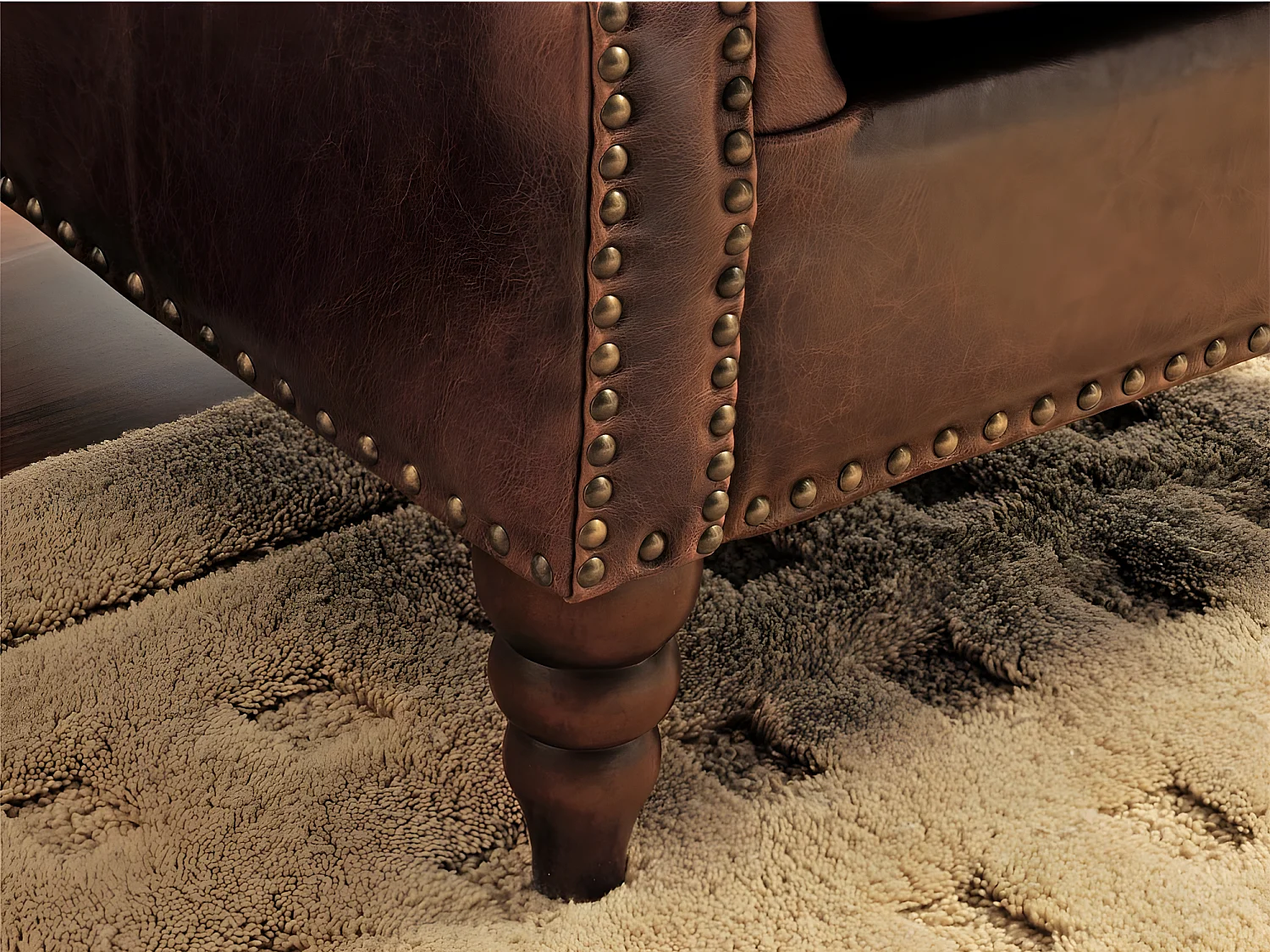 Poltrona 100% pelle Marrone - EDOUARD