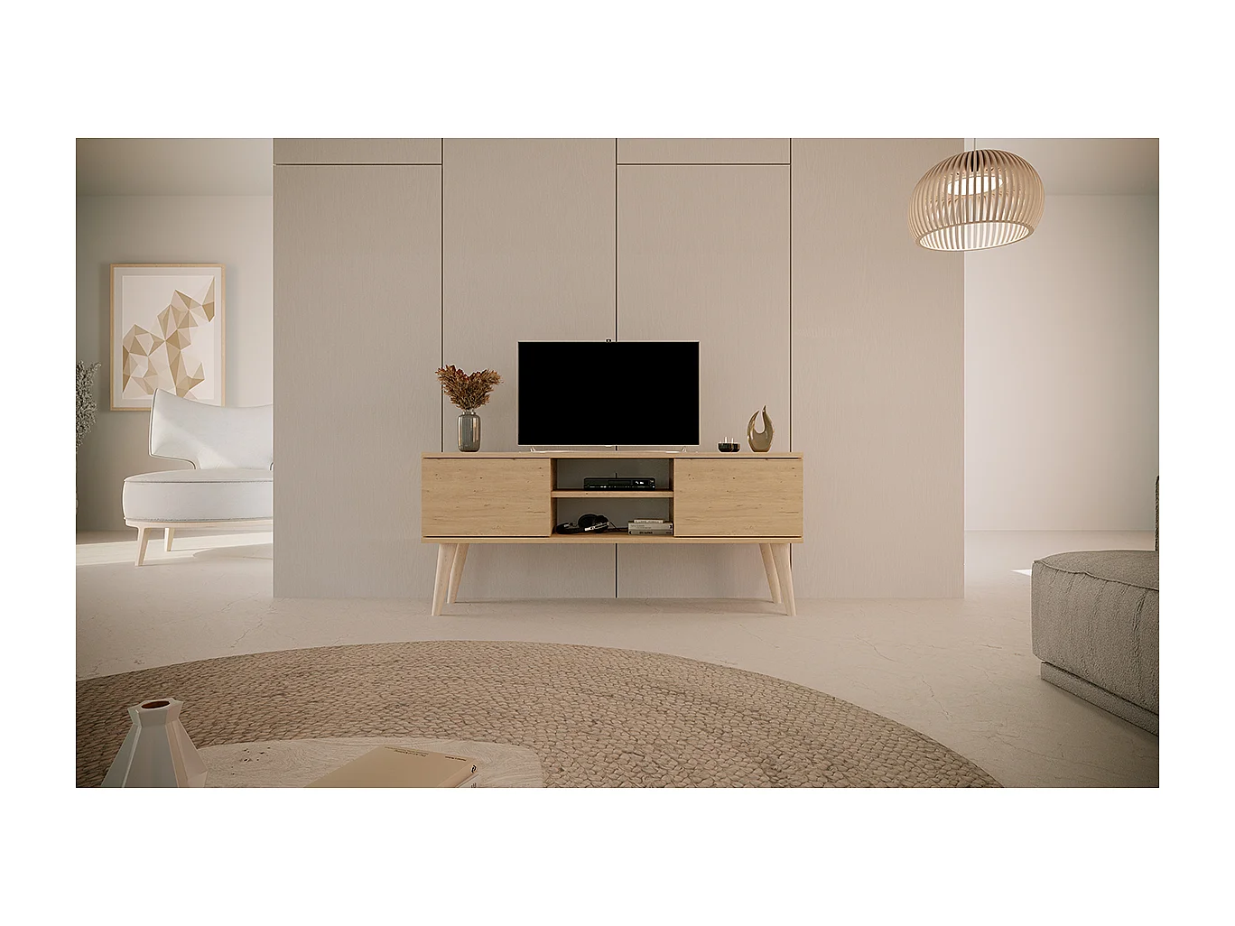 Meuble TV 120 cm Toronto - Bois