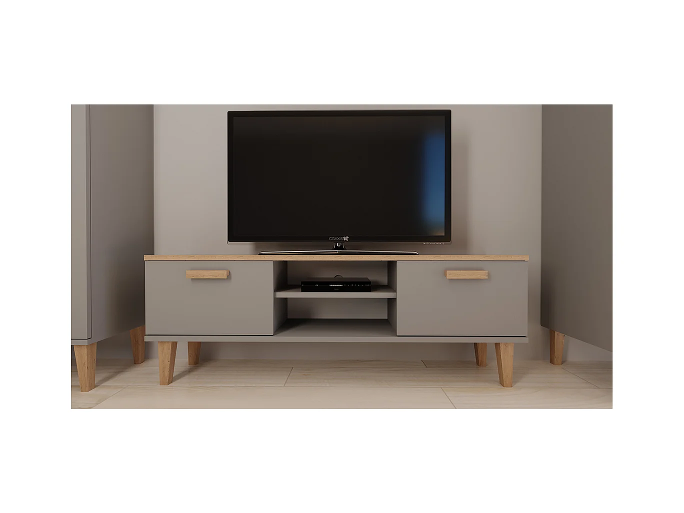 Szafka RTV DENVER 120 szara/hikora