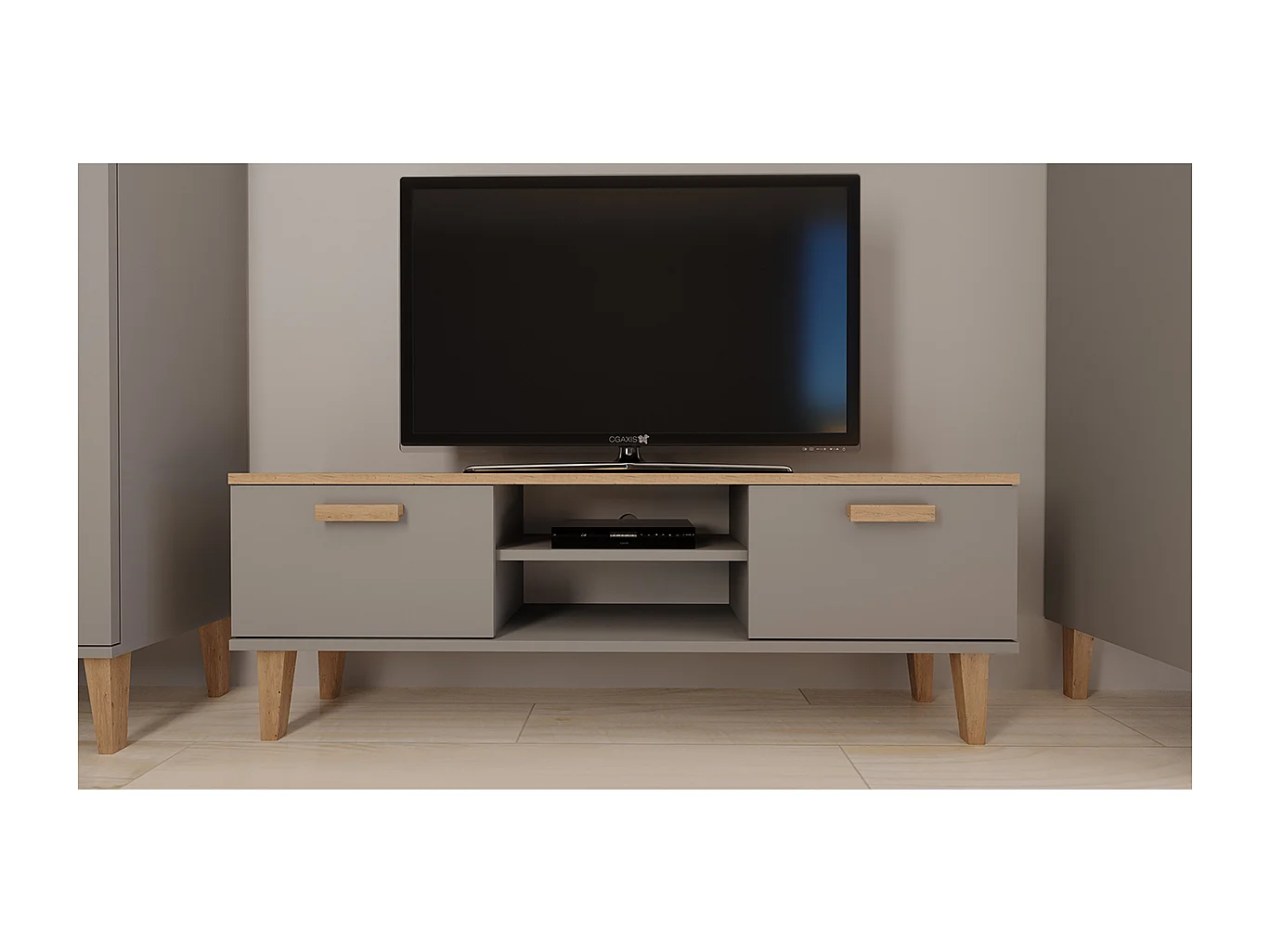 Meuble TV 120 cm Denver - Gris
