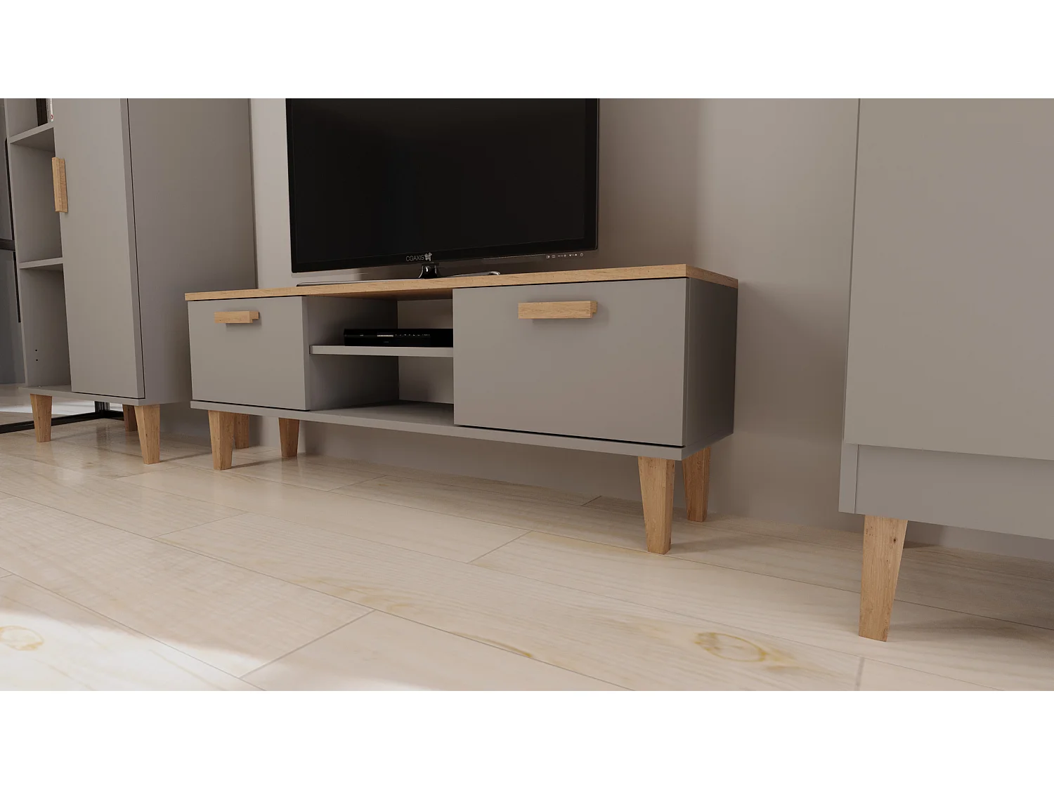 Meuble TV 120 cm Denver - Gris