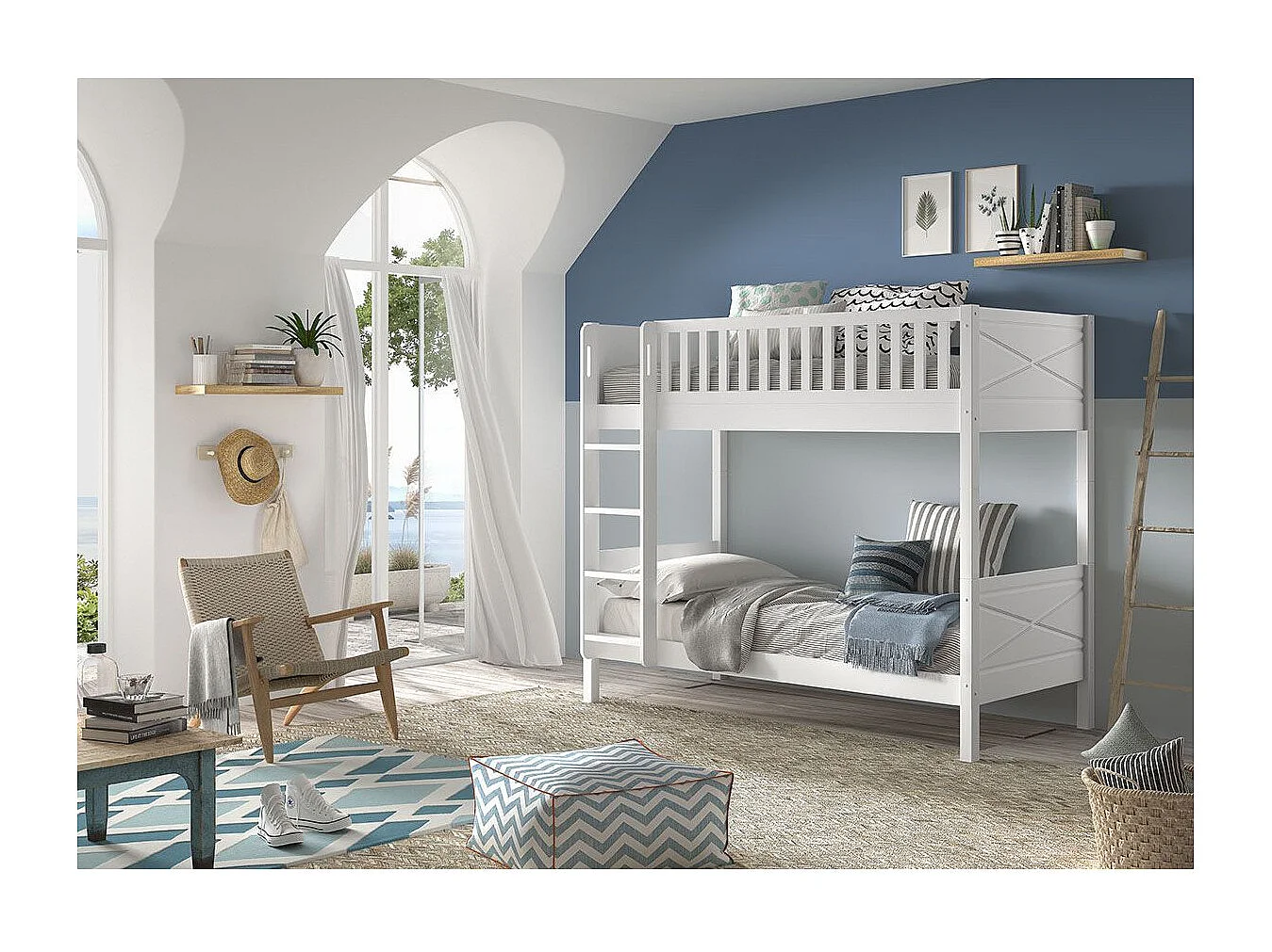 Beliche Vipack Scott White 90x200 com molas box