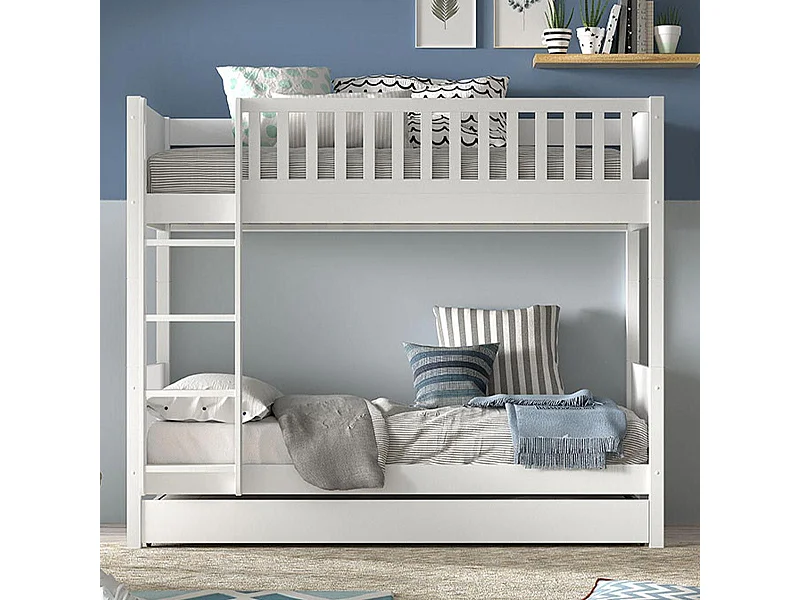 Beliche 90x200 incluindo molas de caixa e gaveta Vipack Scott White