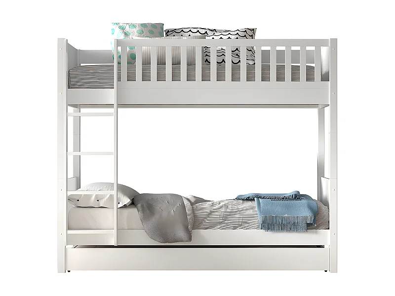 Letto a castello 90x200 compreso di molle e cassetto Vipack Scott White