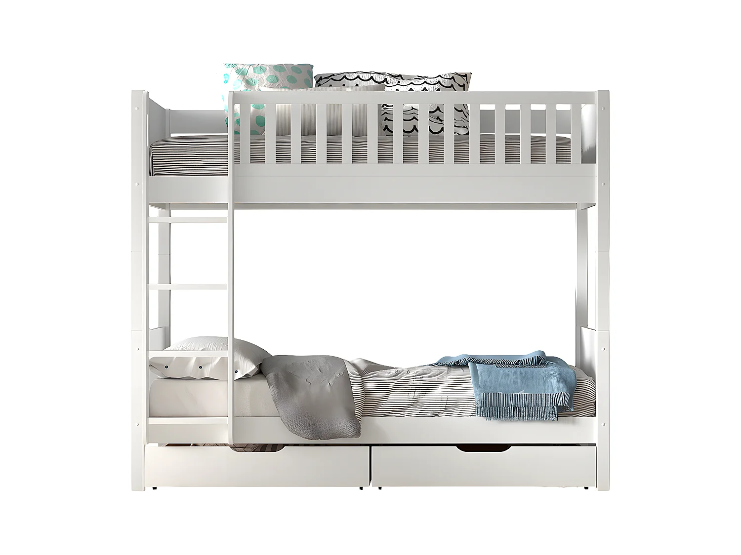 Beliche 90x200 incluindo molas e gavetas Vipack Scott White