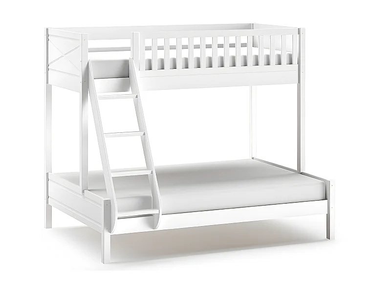 Letto a castello 90-140x200 con rete a doghe Vipack Scott Bianco