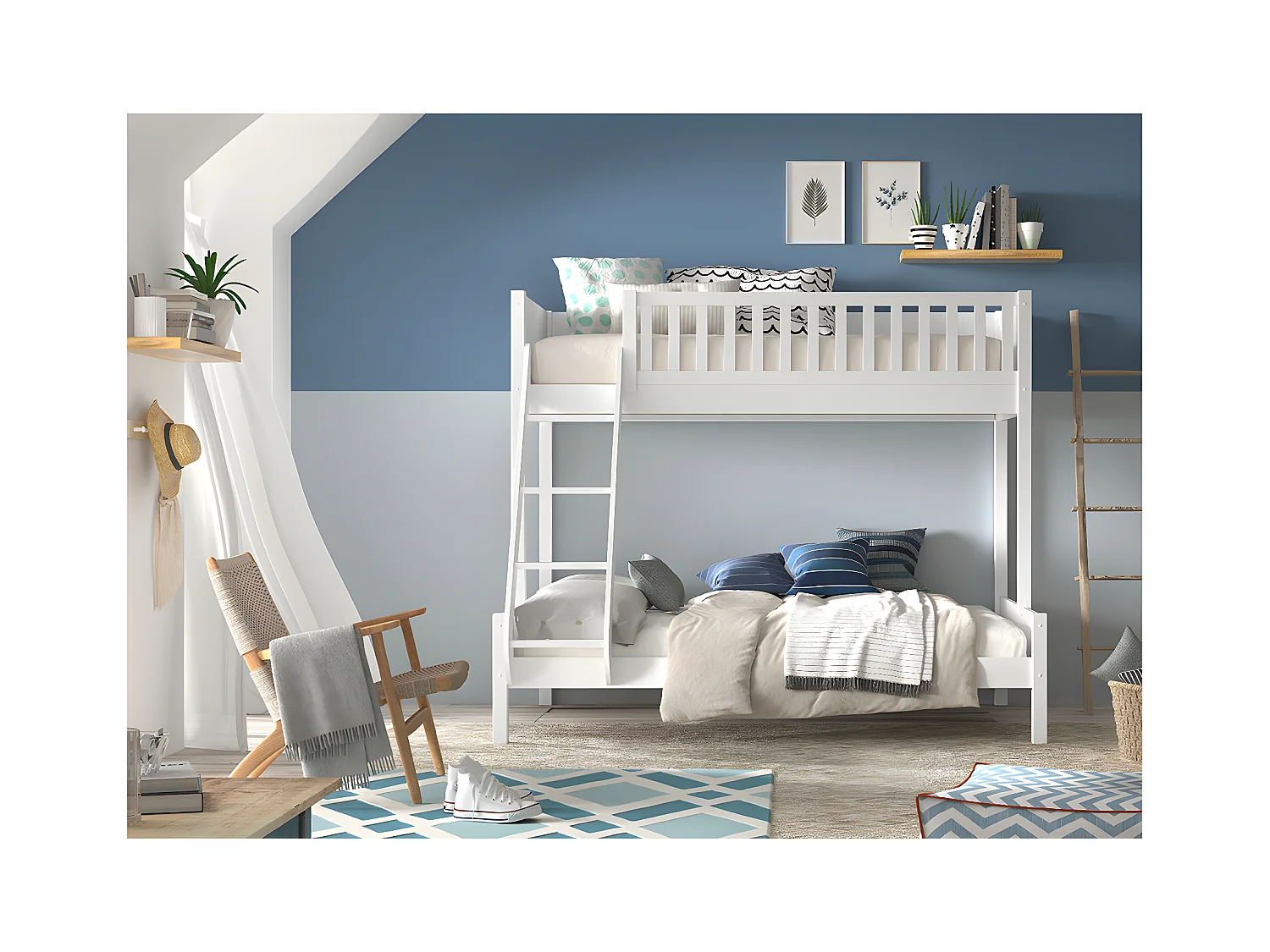 Beliche 90-140x200 incluindo base de ripas Vipack Scott White