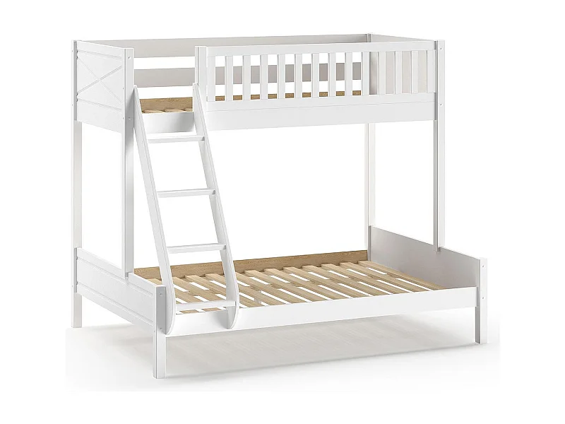 Lit Familial 3 Places "Scott" 140x200cm Blanc