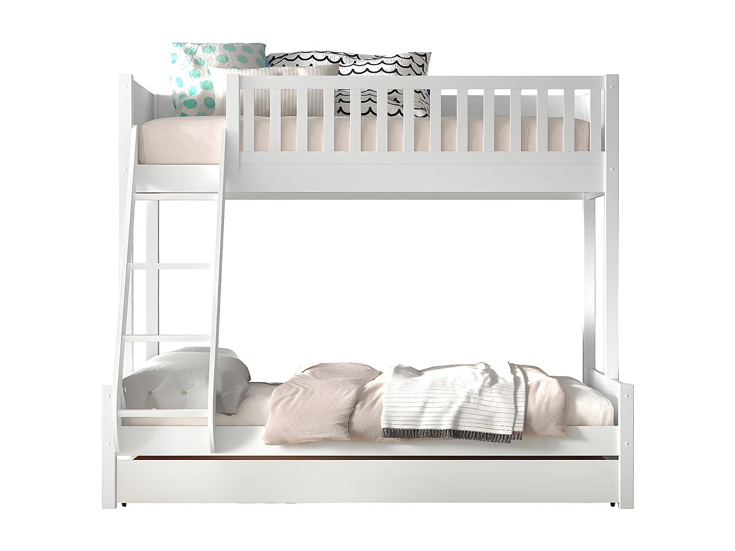 Pack - Lit Familial & Tiroir "Scott" Blanc