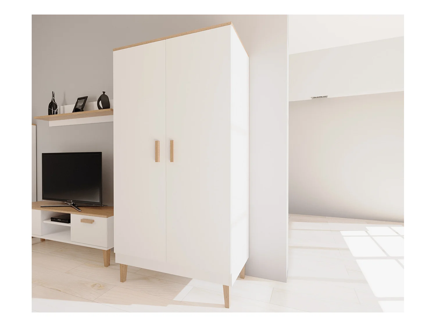 Armario 2 puertas Denver - Blanco