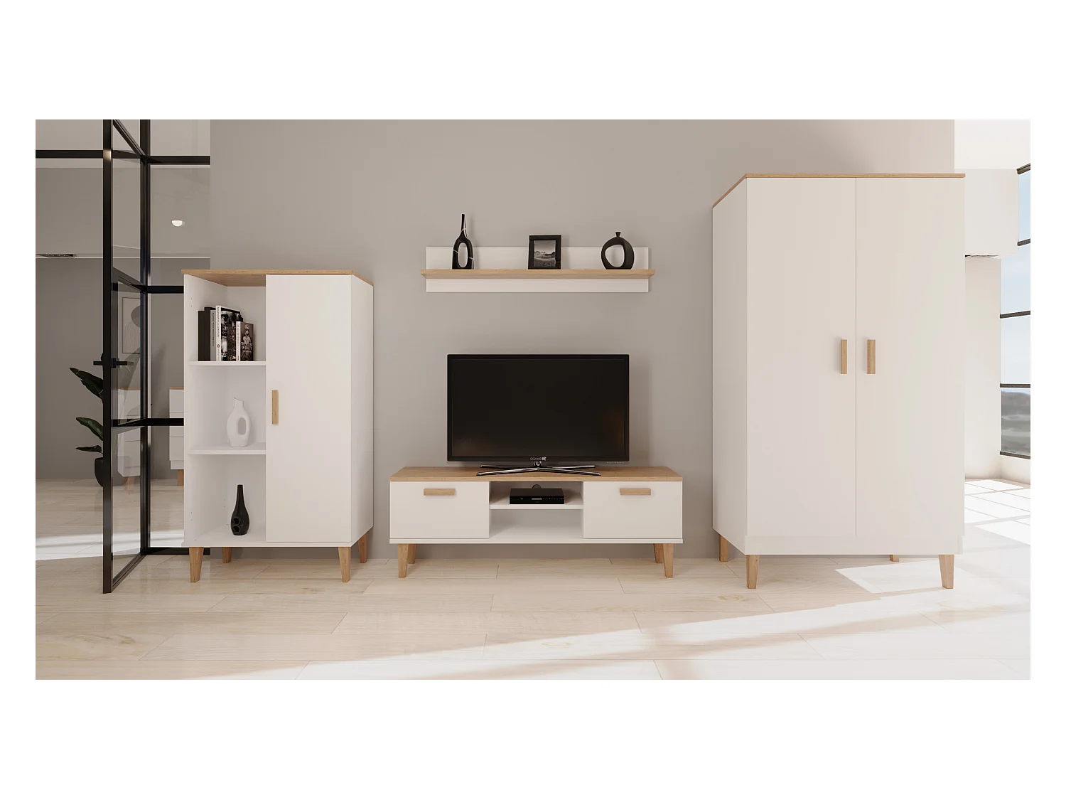 Armoire 2 portes Denver - Blanc