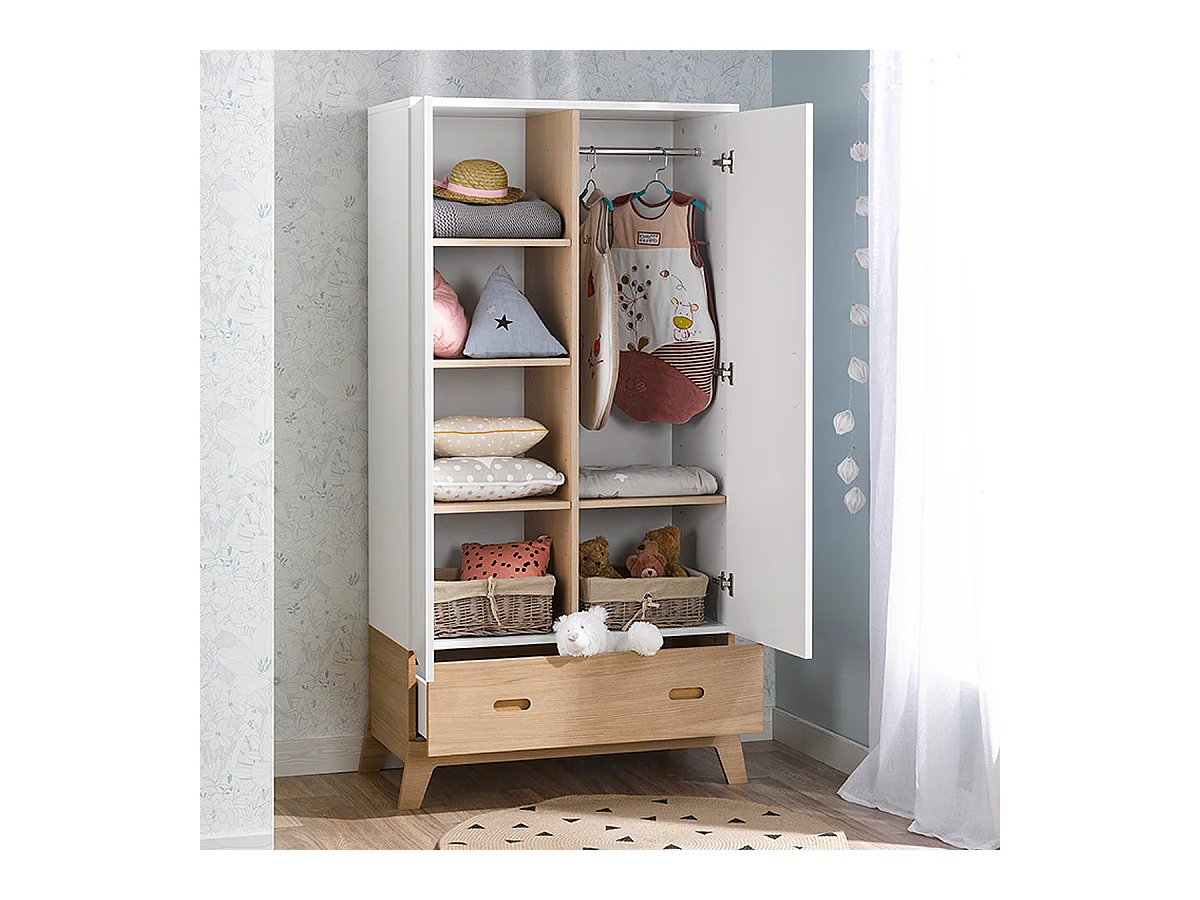 Armoire Bébé-Junior Provence Archipel Blanc Chêne