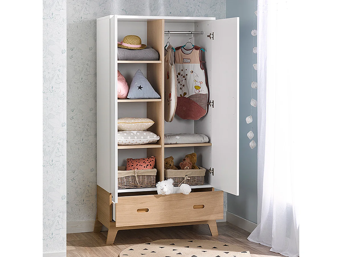 Armoire Bébé-Junior Provence Archipel Blanc Chêne