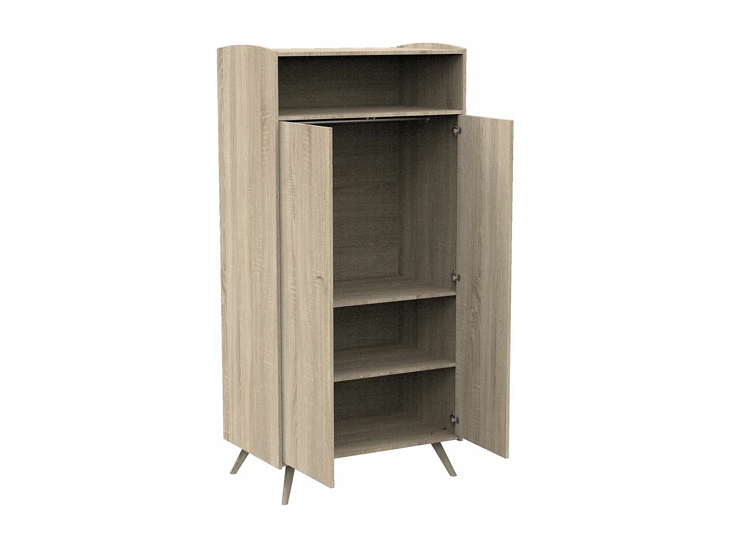 Armoire 2 portes 1 niche Access - Bois de chêne