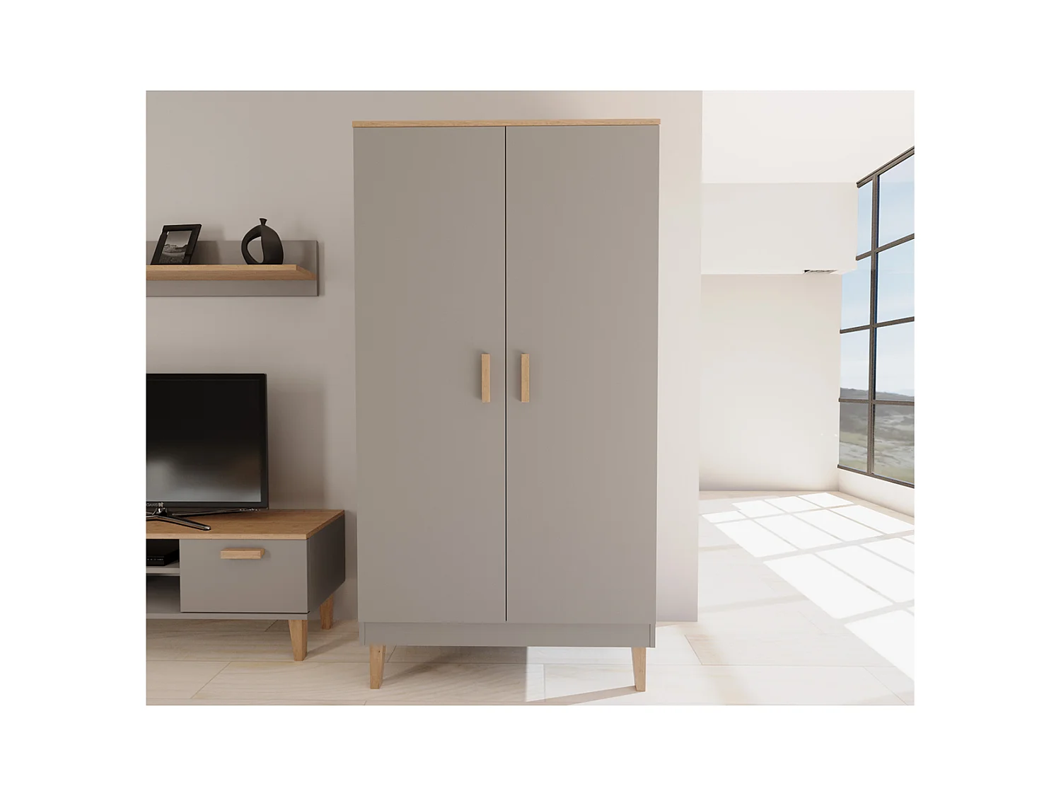 Szafa DENVER szara/hikora