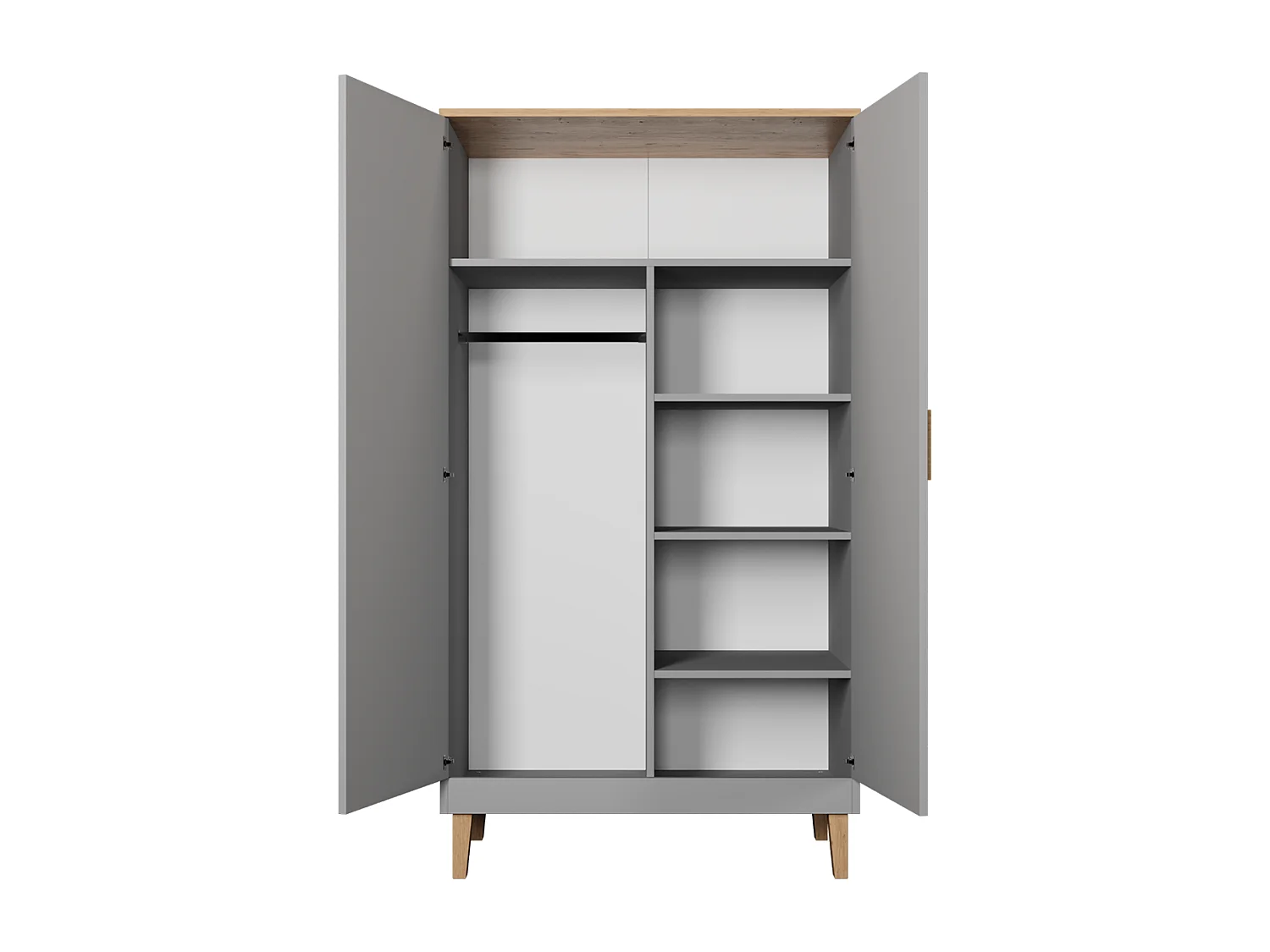 Armoire 2 portes Denver - Gris