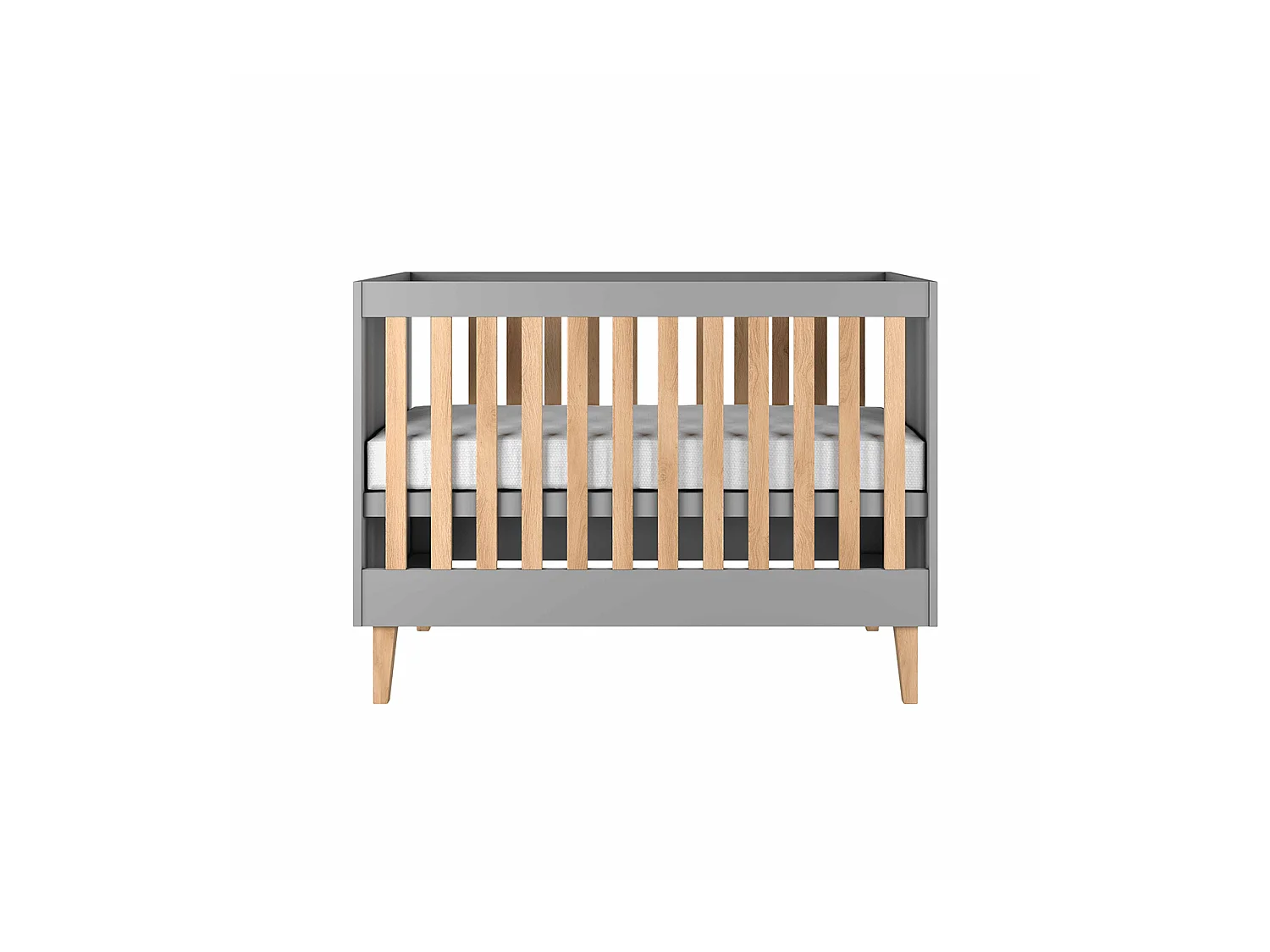 Chambre complète lit bébé 60x120, commode et armoire Kubi - Gris