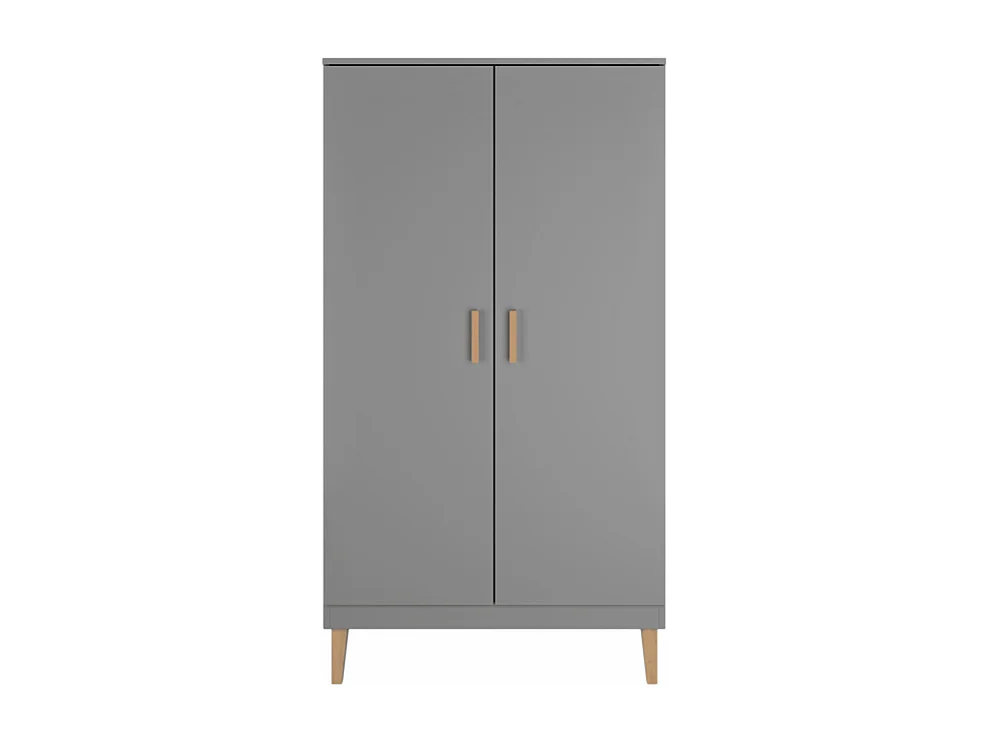 Chambre complète lit bébé 60x120, commode et armoire Kubi - Gris