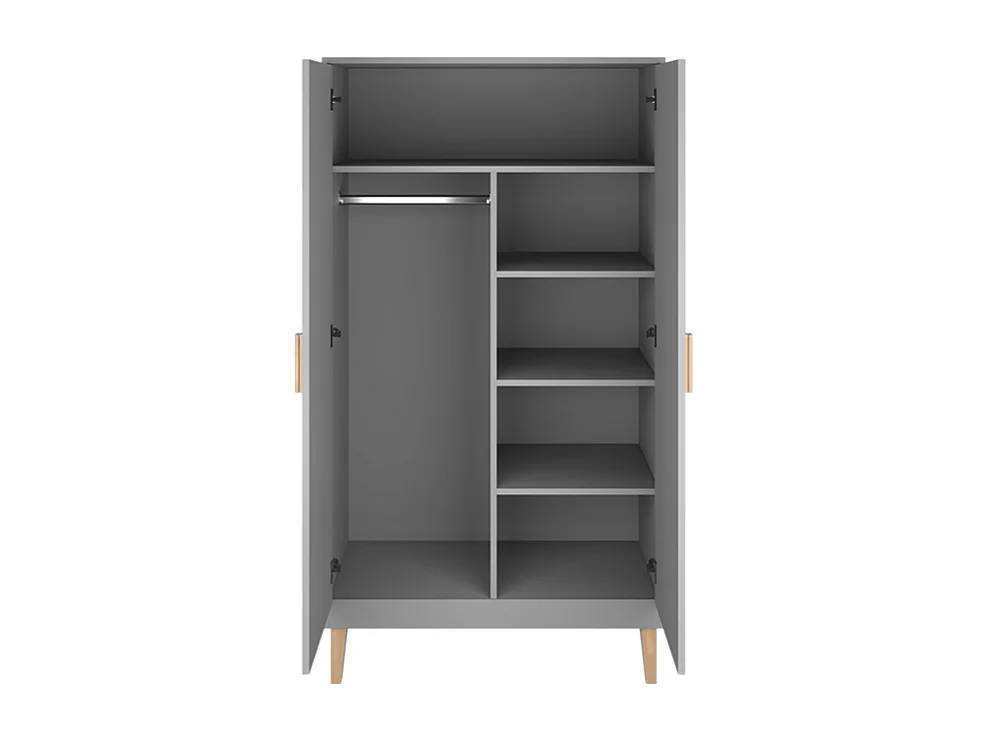 Chambre complète lit bébé 60x120, commode et armoire Kubi - Gris