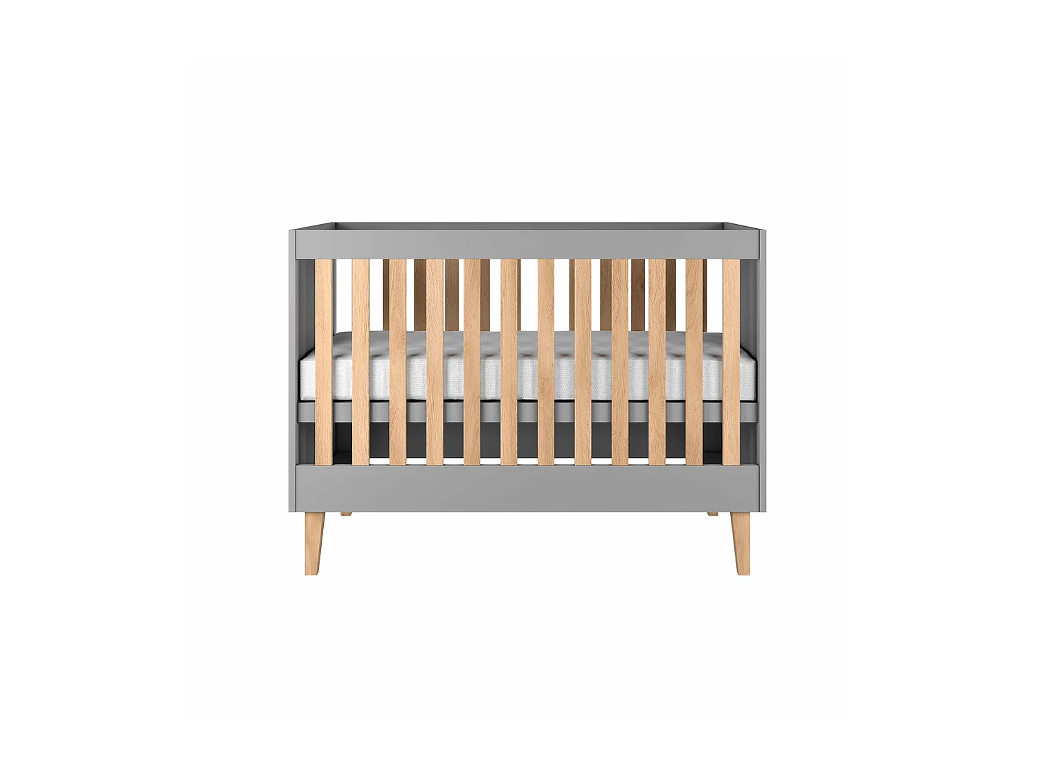 Chambre complète lit bébé 60x120, commode et armoire Kubi - Gris