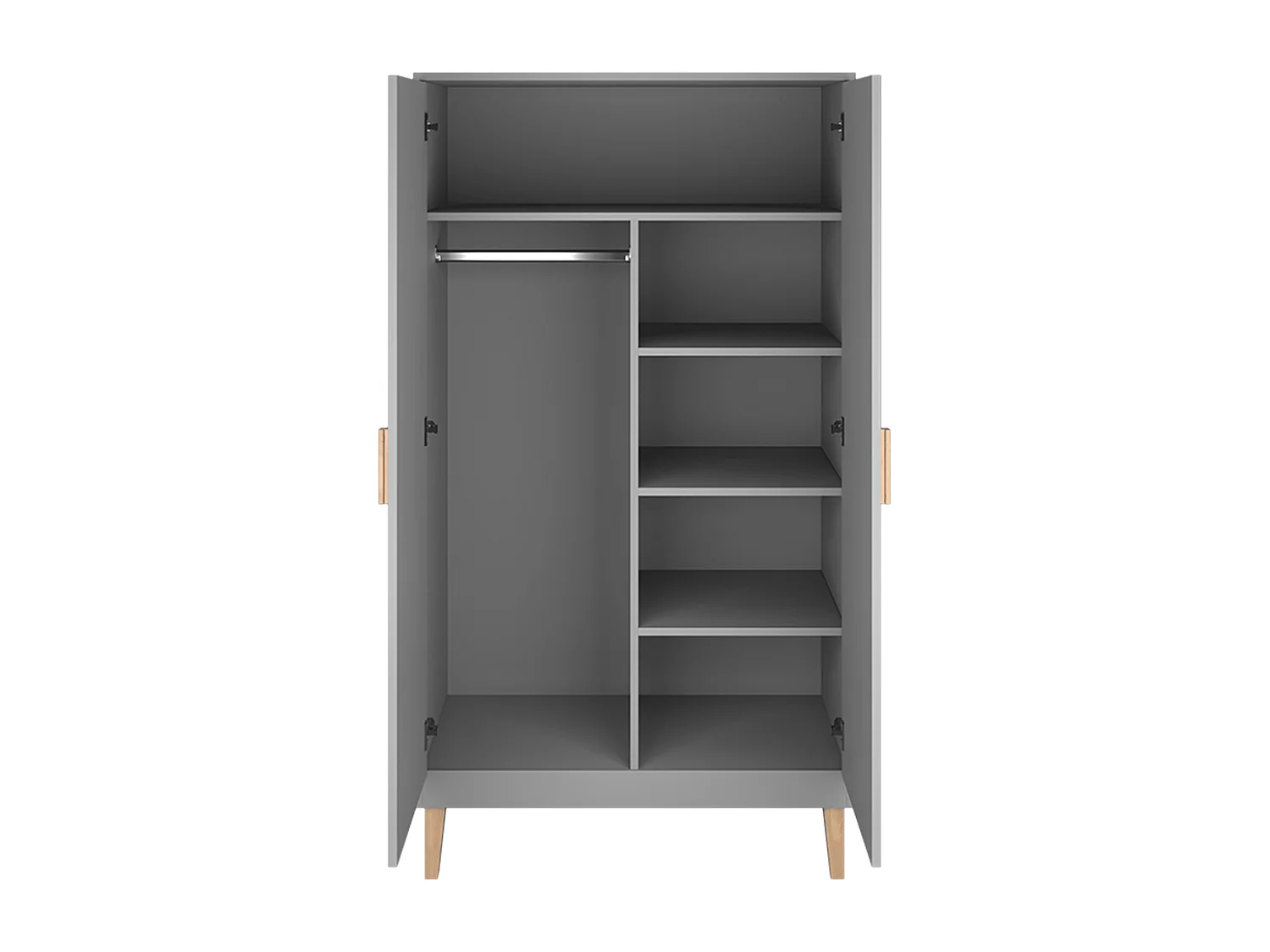 Chambre complète lit bébé 60x120, commode et armoire Kubi - Gris