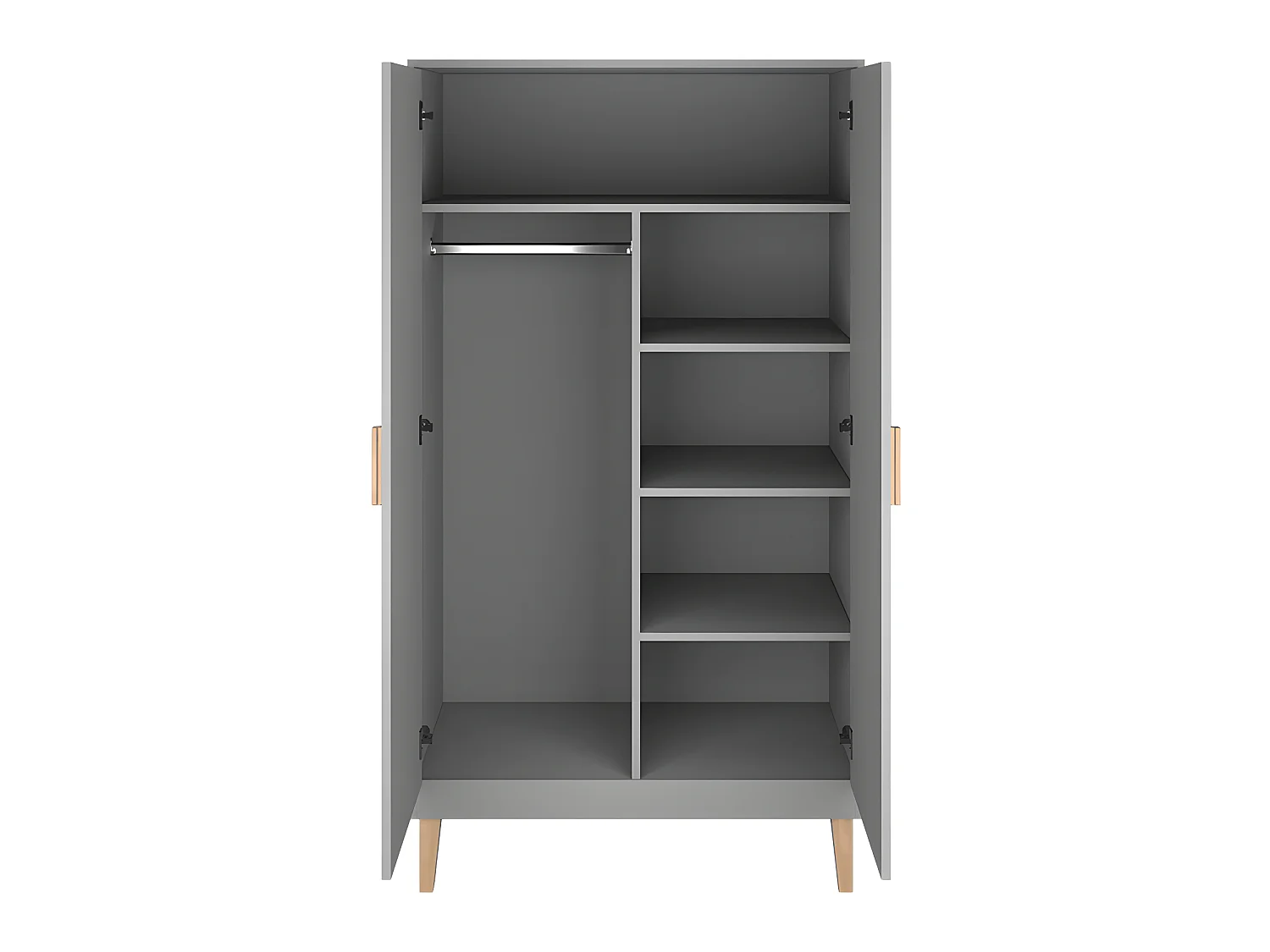 Lit bébé 60x120 et armoire Kubi - Gris